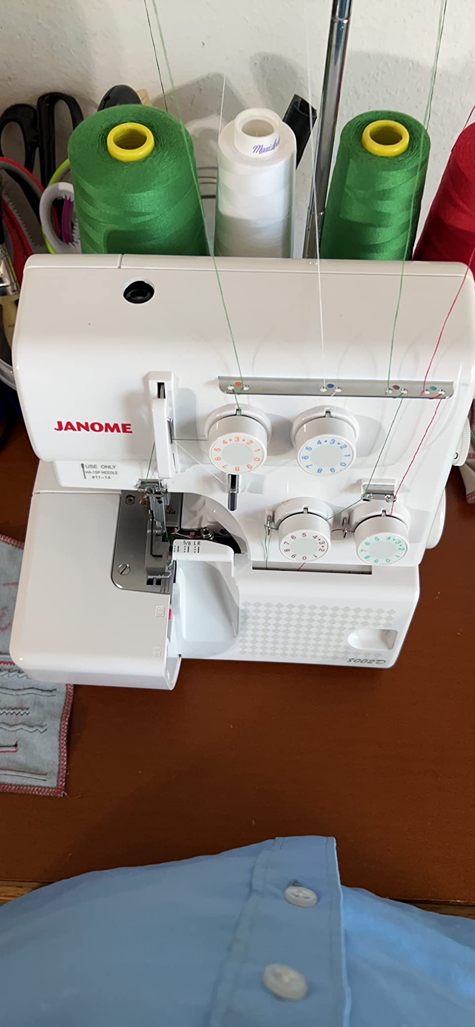 Janome 8002D Overlock Machine - 3/4 Thread Serger Sewing Machine with Differential Feed System for Extra-Smooth Seams, Janome Serger with 1300 Stitches Per Minute and Easy Threading customer photo 1