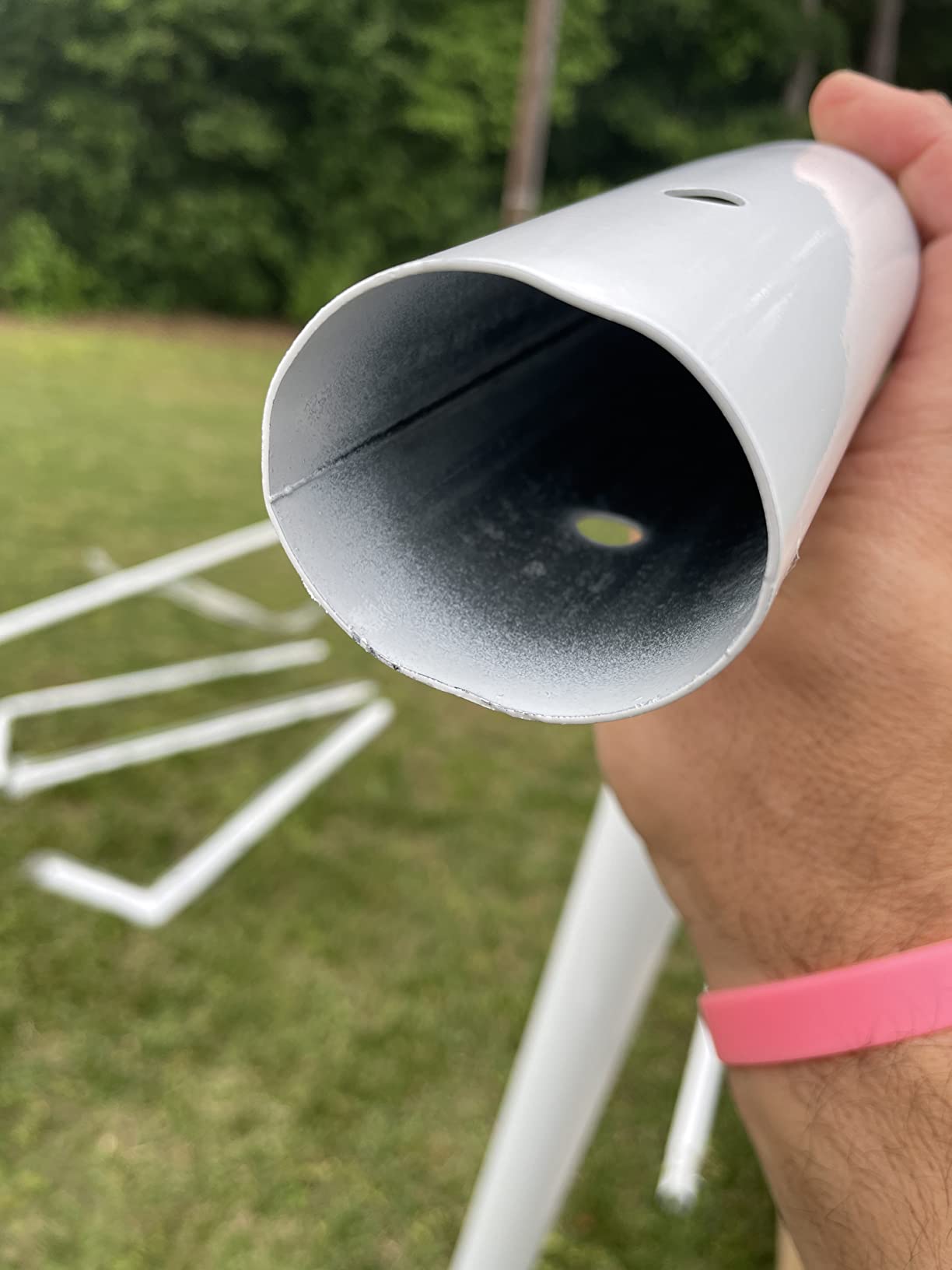 Official Size 24 X 8 X 5 Ft. Steel Soccer Goal. Heavy Duty Frame w/Net. Tournament, Regulation Size Goals. Professional Portable Practice Training Aid. 24 X 8, 24x8 Foot. (2Nets) customer photo 2