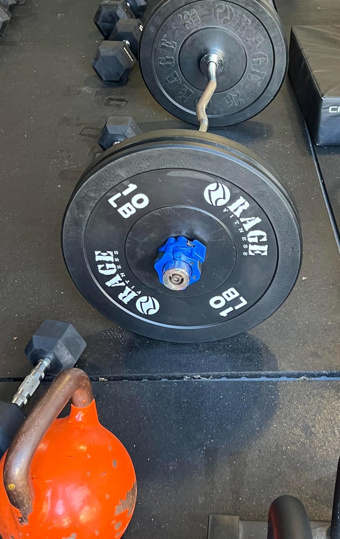 Rage Fitness Olympic Bumper Plates - Rubber-Coated Weight Plates with Steel Insert for Strength Training & Home or Commercial Gyms (10-45 lb, Sold Individually) customer photo 1
