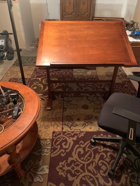 Studio Designs Vintage Drafting Table - Antique Design Solid Wood Drafting Table with Built-In Pencil Groove and Pencil Ledge - Angle Adjustable Work Surface customer photo 1