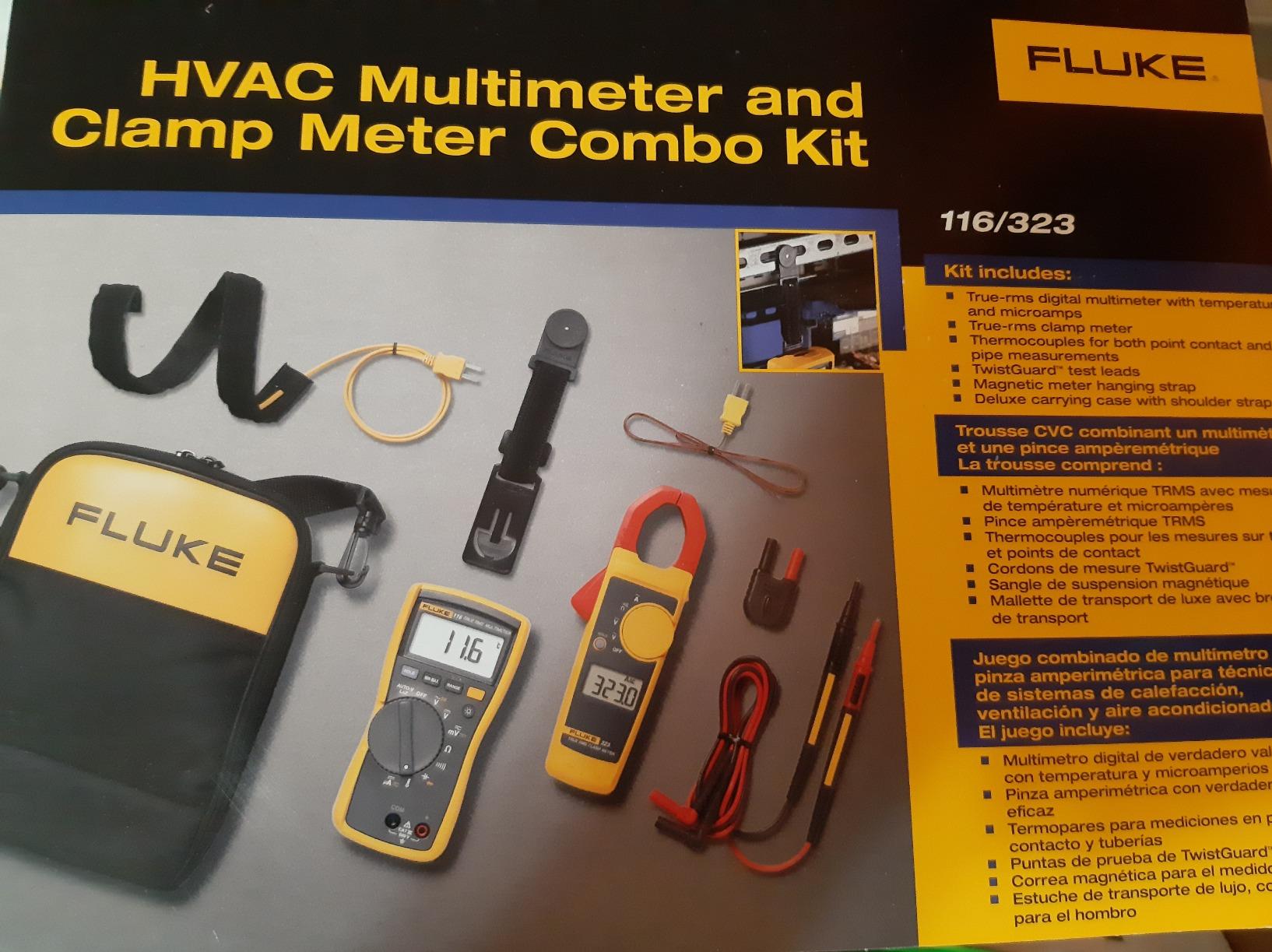 Fluke 116/323 Multimeter and Clamp Meter HVAC Combo Kit, AC/DC Voltage, AC Current 400 A, Microamps to Test Flame Sensors, Includes Temp Probe, Test Leads, TPAK and Carrying Case customer photo 2