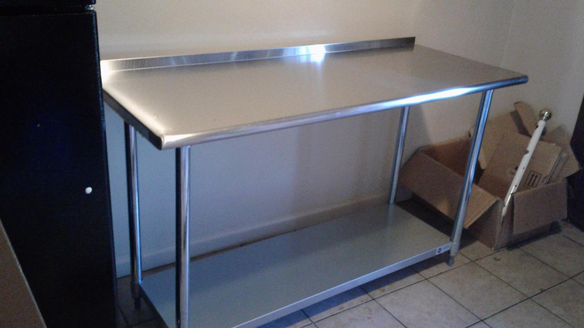 GRIDMANN Stainless Steel Kitchen Prep Table 72 x 30 Inches with Backsplash & Under Shelf, NSF Commercial Work Table for Restaurant and Home customer photo 1