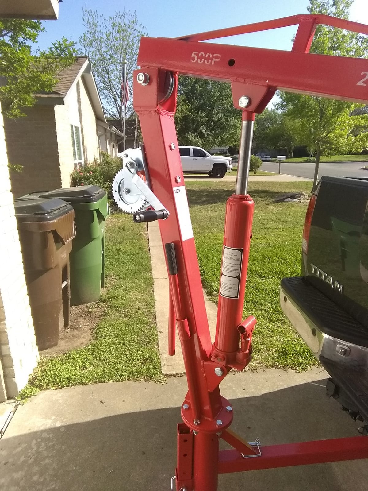 XtremepowerUS 500Lb Pickup Truck Hydraulic Pwc Dock Jib Engine Hoist Crane Hitch Mount Lift 2