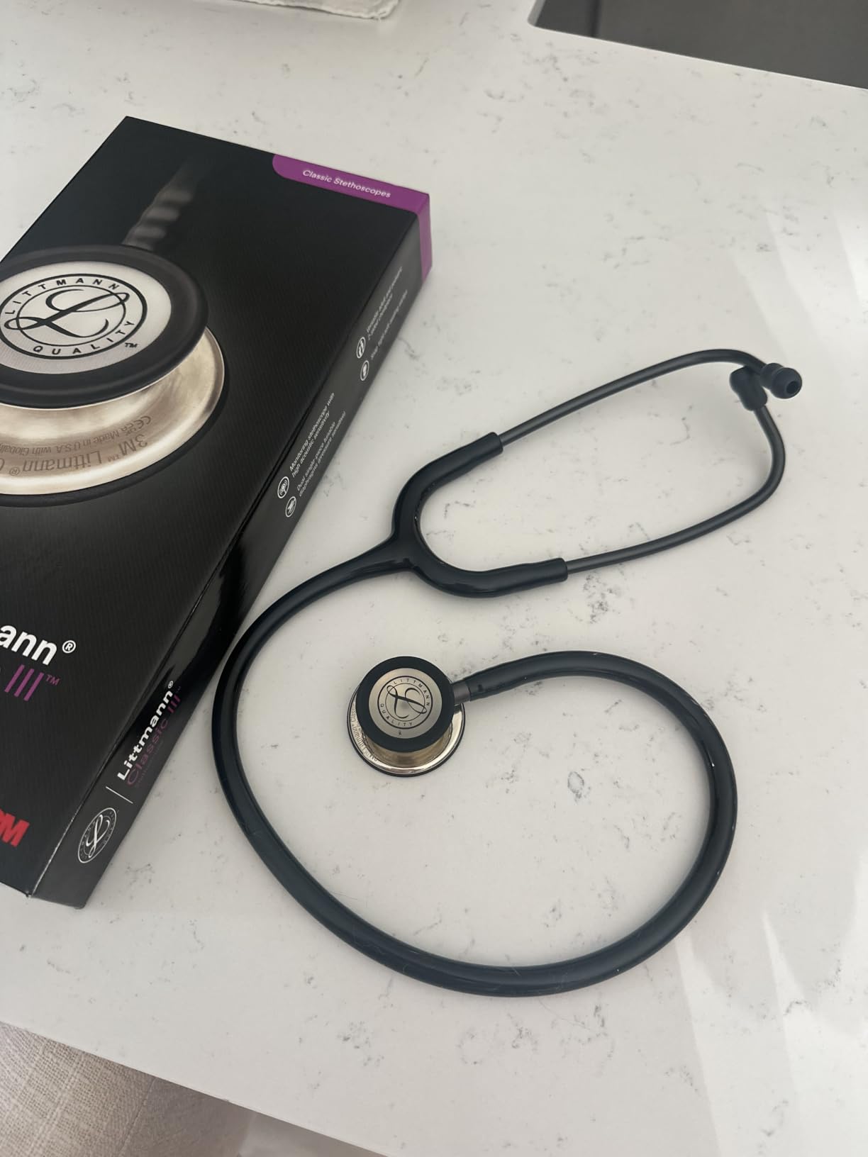 3M Littmann Classic III Monitoring Stethoscope, 5803, Stainless Steel Black-Finish Chestpiece, 27