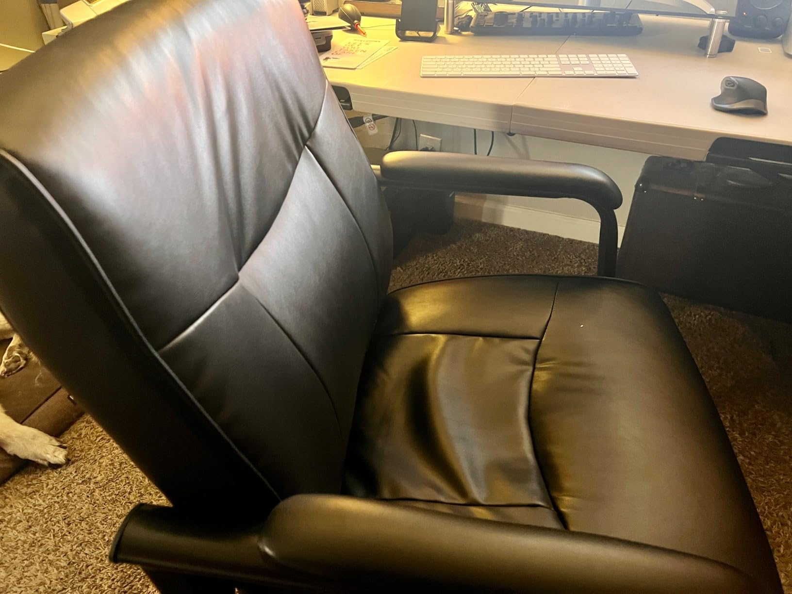 Flash Furniture Hercules Series Big & Tall LeatherSoft Executive Side Reception Chair, Padded Lobby Chair with 500-lb. Static Weight Capacity, Black customer photo 1