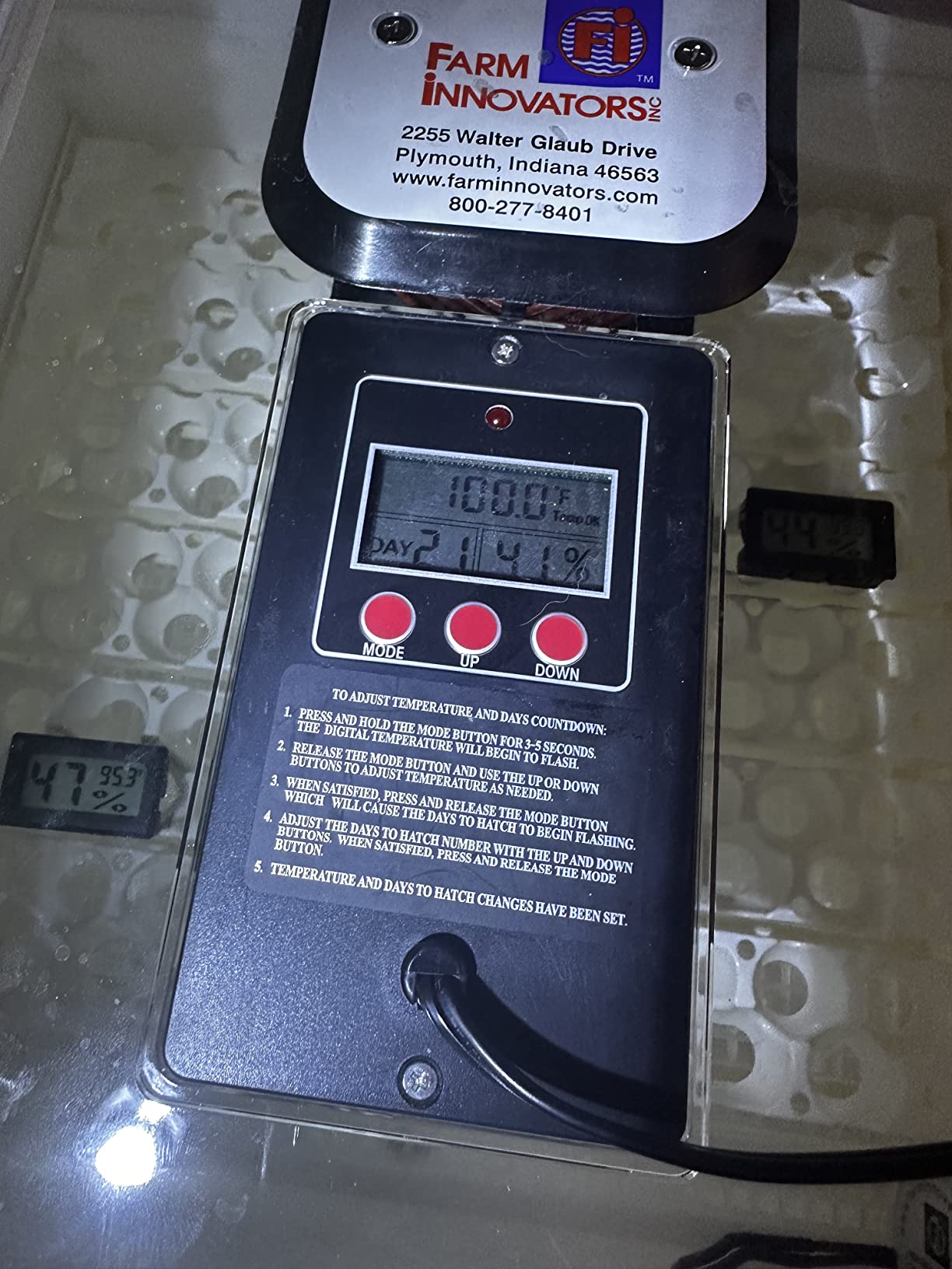 Farm Innovators 41 Egg Digital Circulated Air Incubator, Auto Turner, White customer photo 2