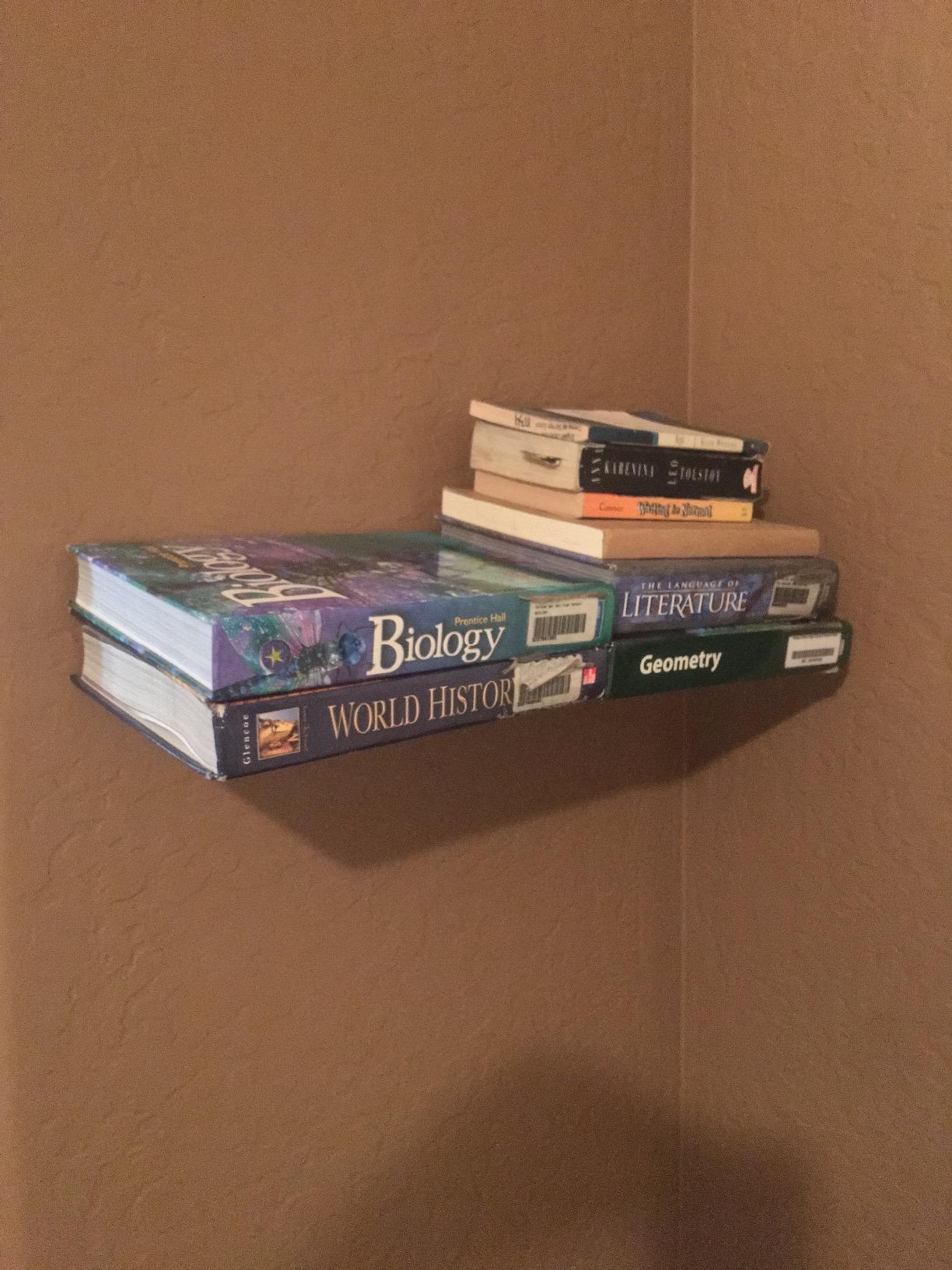 Umbra Conceal Floating Bookshelf, Metal Wall Shelf, Set of 3, Small, Silver | Powder coated steel, holds 15 lbs each, displays decor or plants, includes mounting hardware customer photo 2