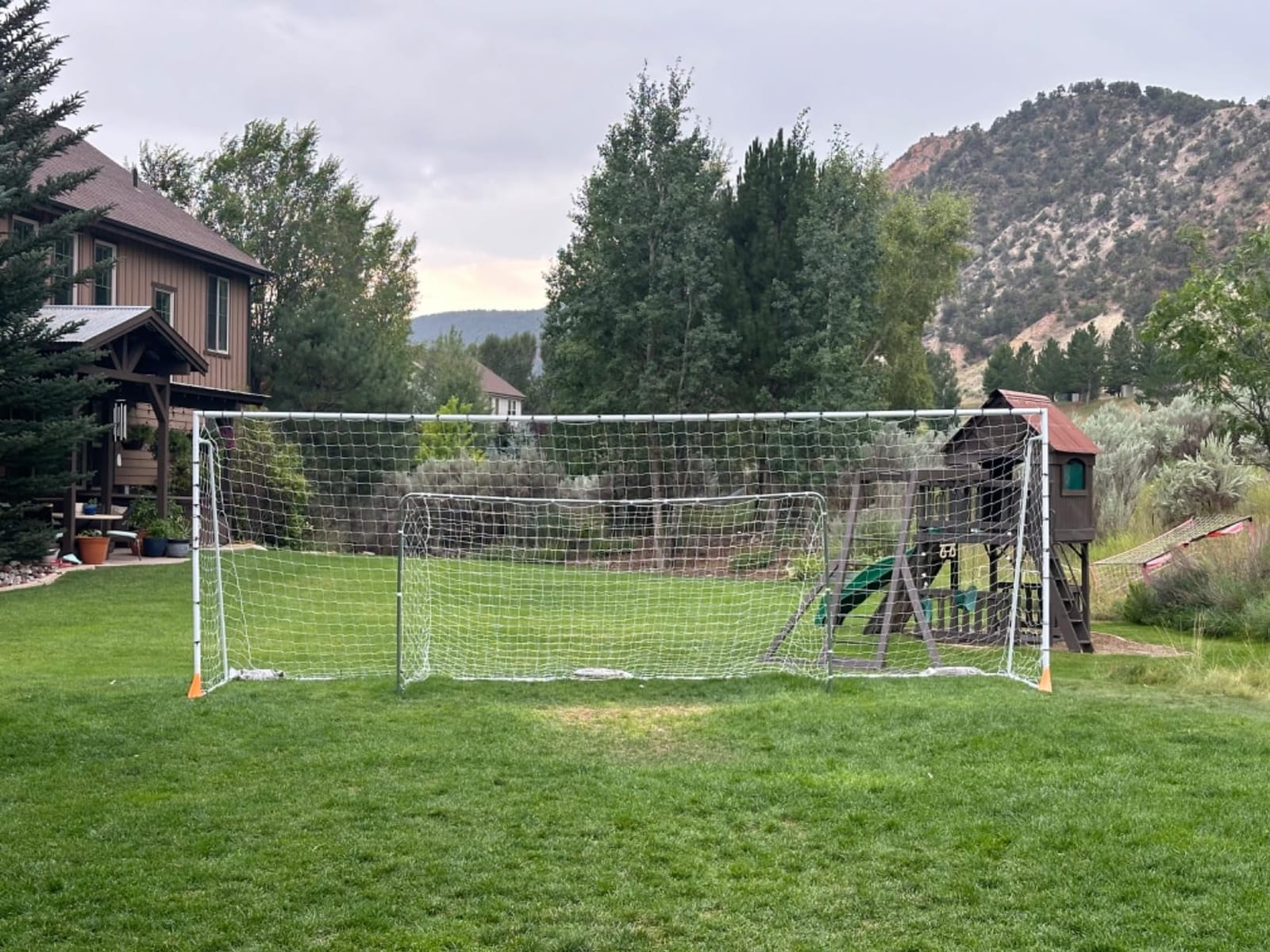 Official Size 24 X 8 X 5 Ft. Steel Soccer Goal. Heavy Duty Frame w/Net. Tournament, Regulation Size. Professional Portable Practice Training Aid. 24 X 8 (1 Net) customer photo 2