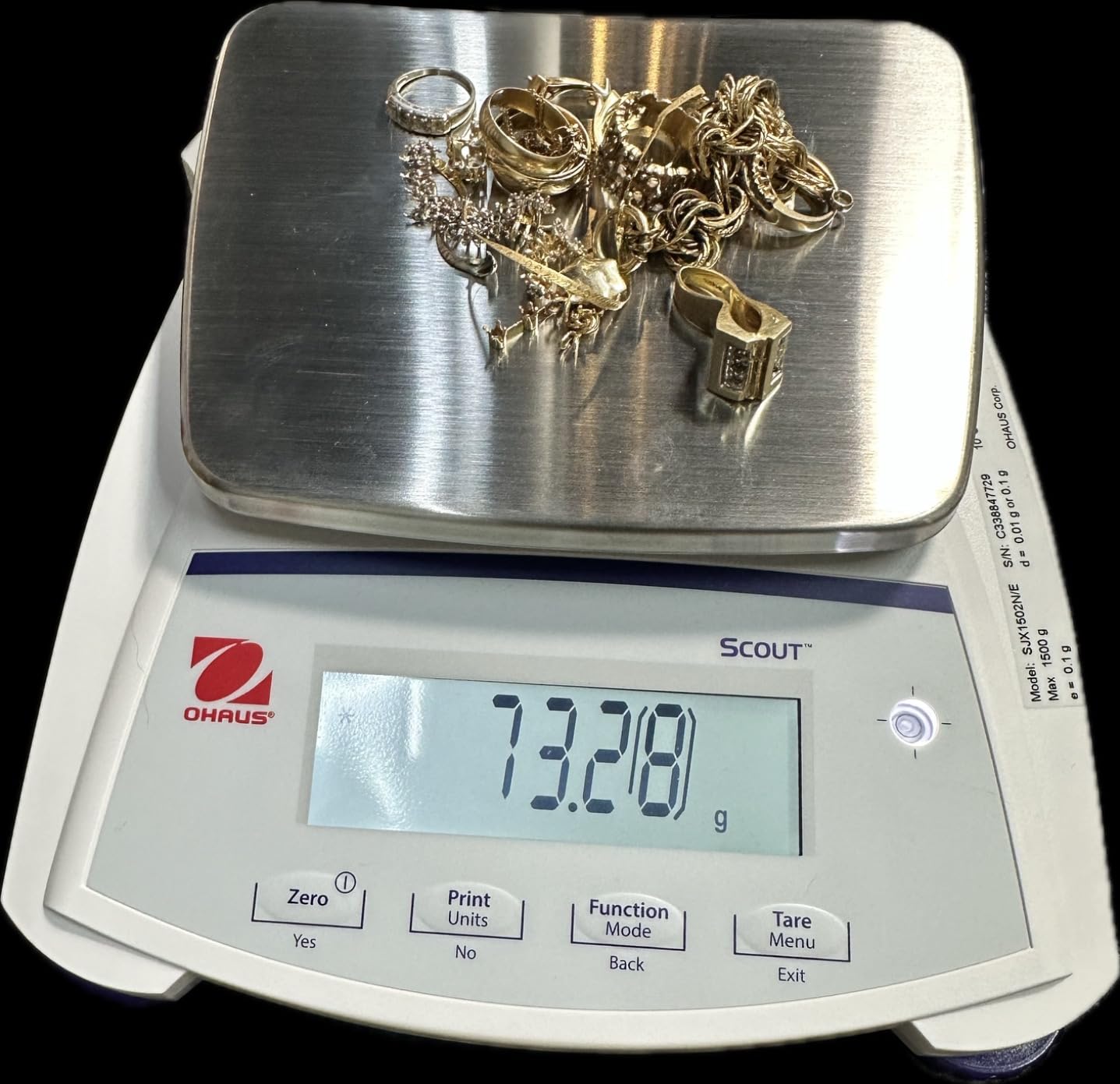 Ohaus Scout SJX1502N/E Portable Balance, 1500g x 0.01g, NTEP Class II customer photo 2