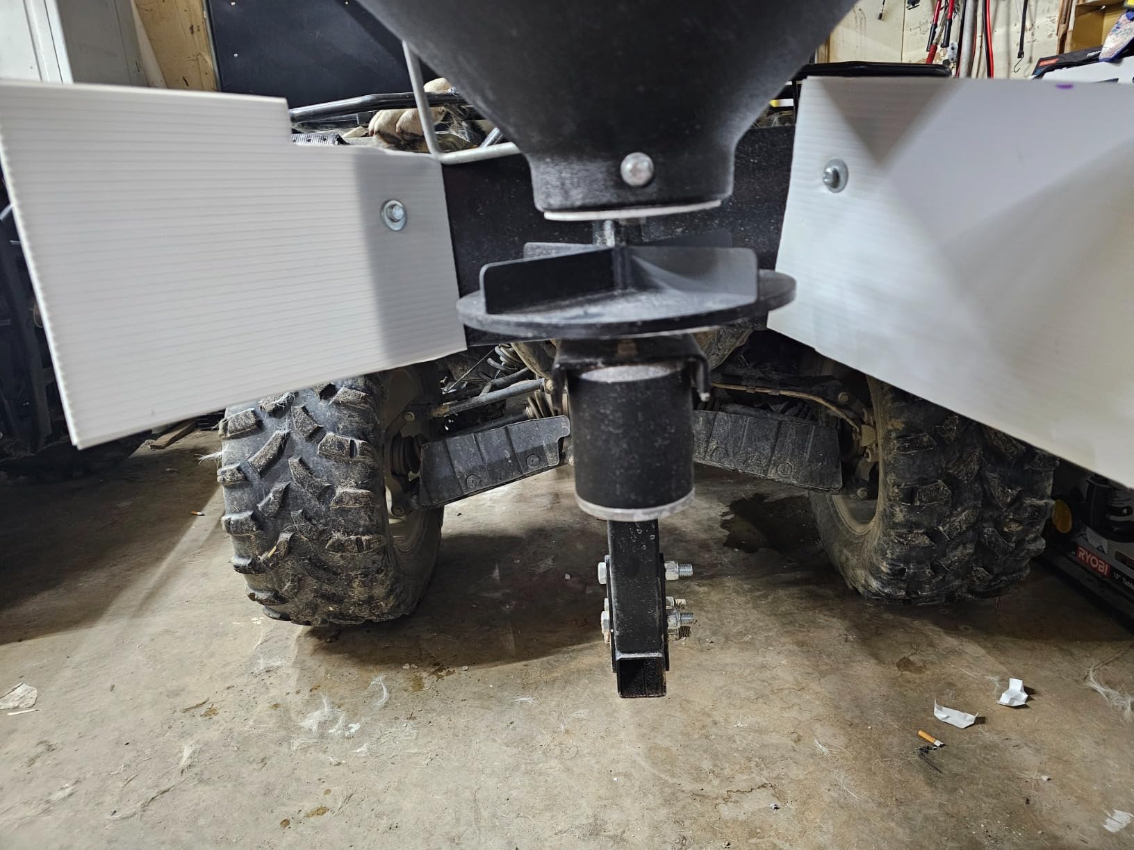 Buyers Products UTVS16 UTV/ ATV Broadcast Spreader, 150 lb Capacity, Receiver Hitch Mount, for Salt, Grass, Seed, Fertilizer & Feed, Adjustable Flow Gate, 12V Motor, Poly Hopper w/ Lid, All-Season Use customer photo 1