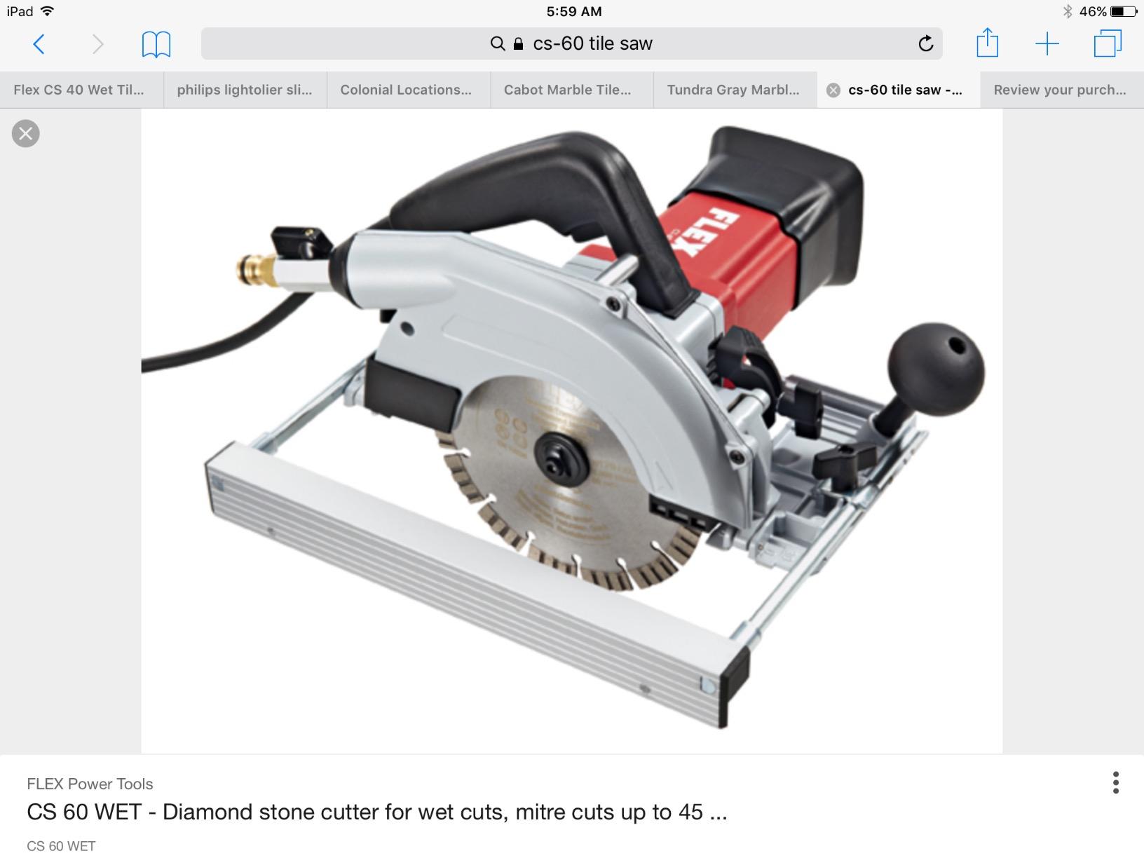 FLEX CS 40 Wet Tile Saw customer photo 1