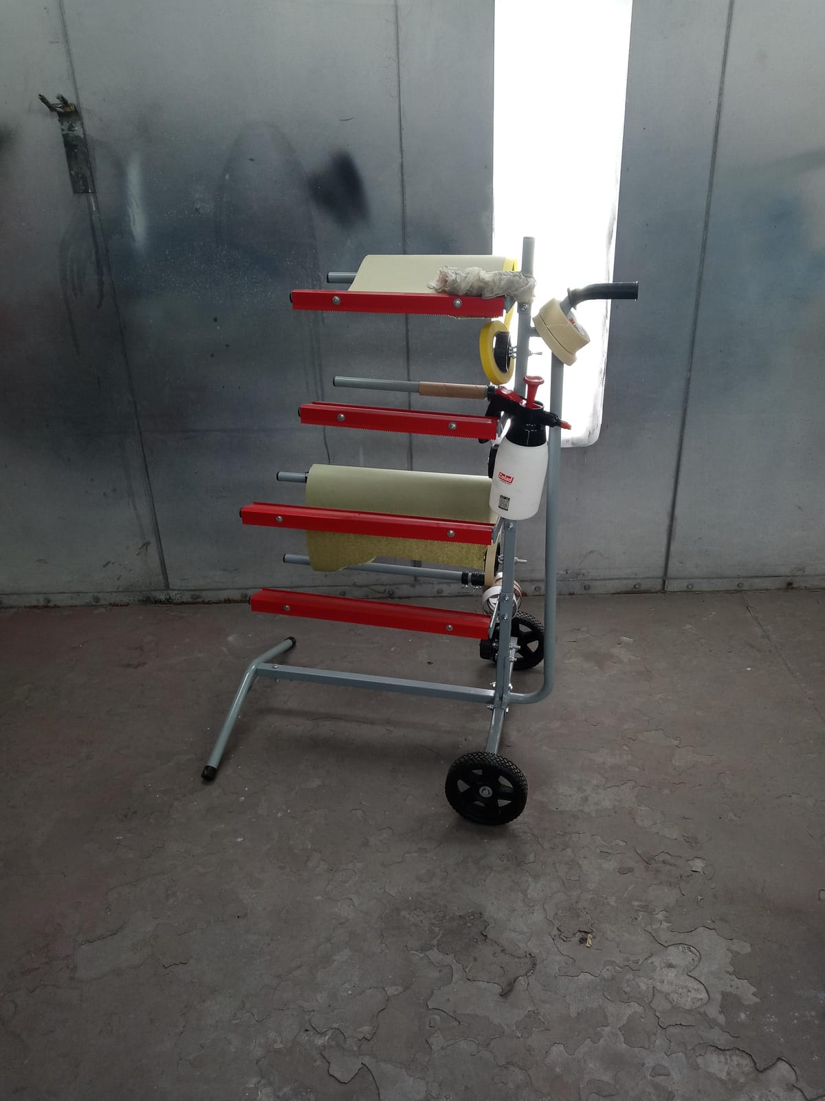 TCP Global Mobile Tree Style Multi-Roll Masking Machine | For Autobody & Painting, Masking Paper Dispenser with 4 Paper Bars, 4 Tape Rollers customer photo 2