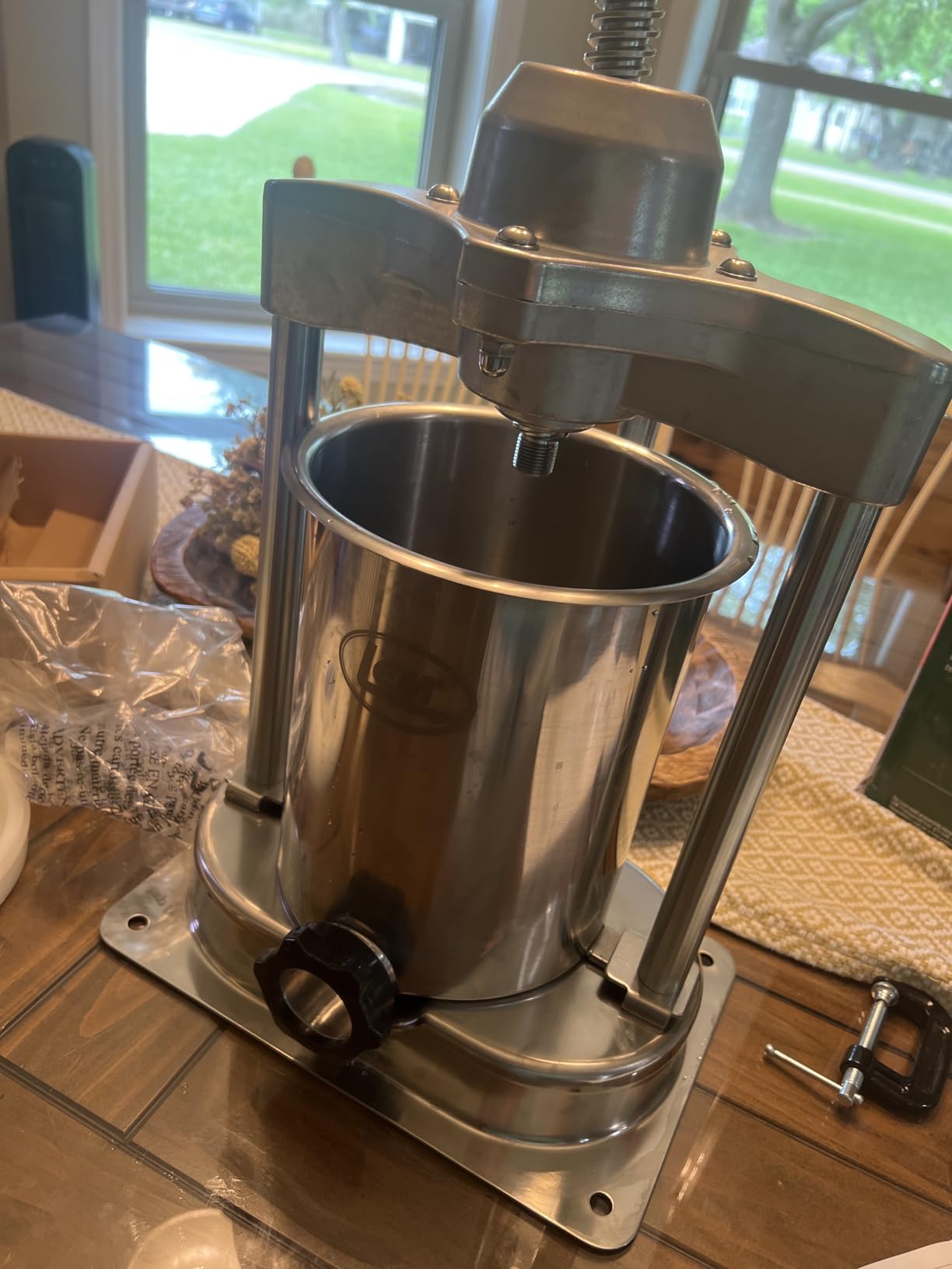 LEM Products MightyBite 15 lb Vertical Sausage Stuffer, Stainless Steel Meat Stuffer Machine for Home Kitchen Use, Large-Batch Sausage Maker with Air-Release Piston and Stuffing Tubes customer photo 2