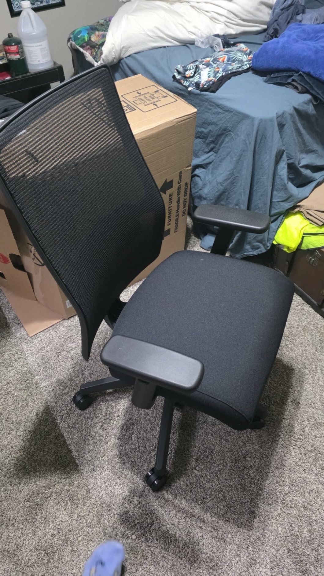 HON Ignition 2.0 Mid-Back Ergonomic Office Chair, Mesh Task Seating with Lumbar Support, Advanced Synchro-Tilt, Height and Width Adjustable Arms, Black Frame, Black customer photo 2