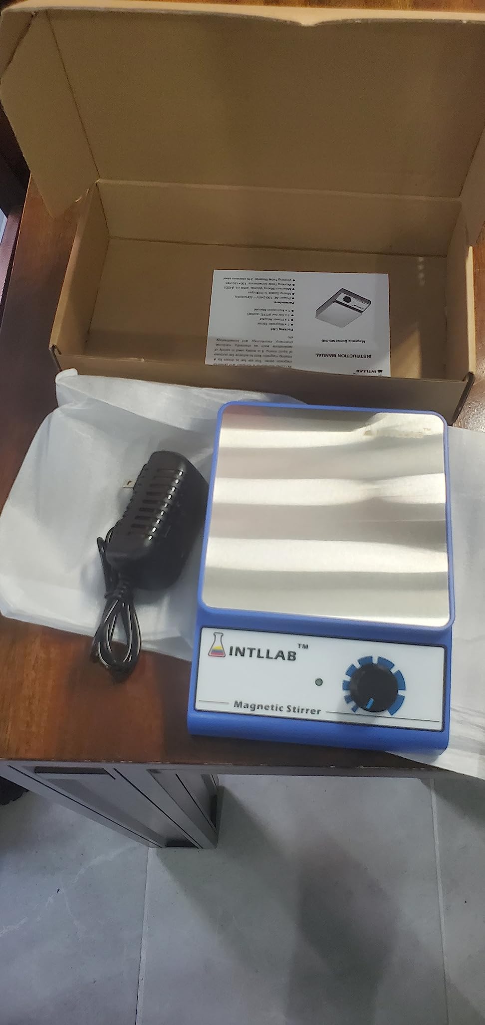 INTLLAB Magnetic Stirrer Stainless Steel Magnetic Mixer with Stir Bar (No Heating) Max Stirring Capacity: 3000ml customer photo 1