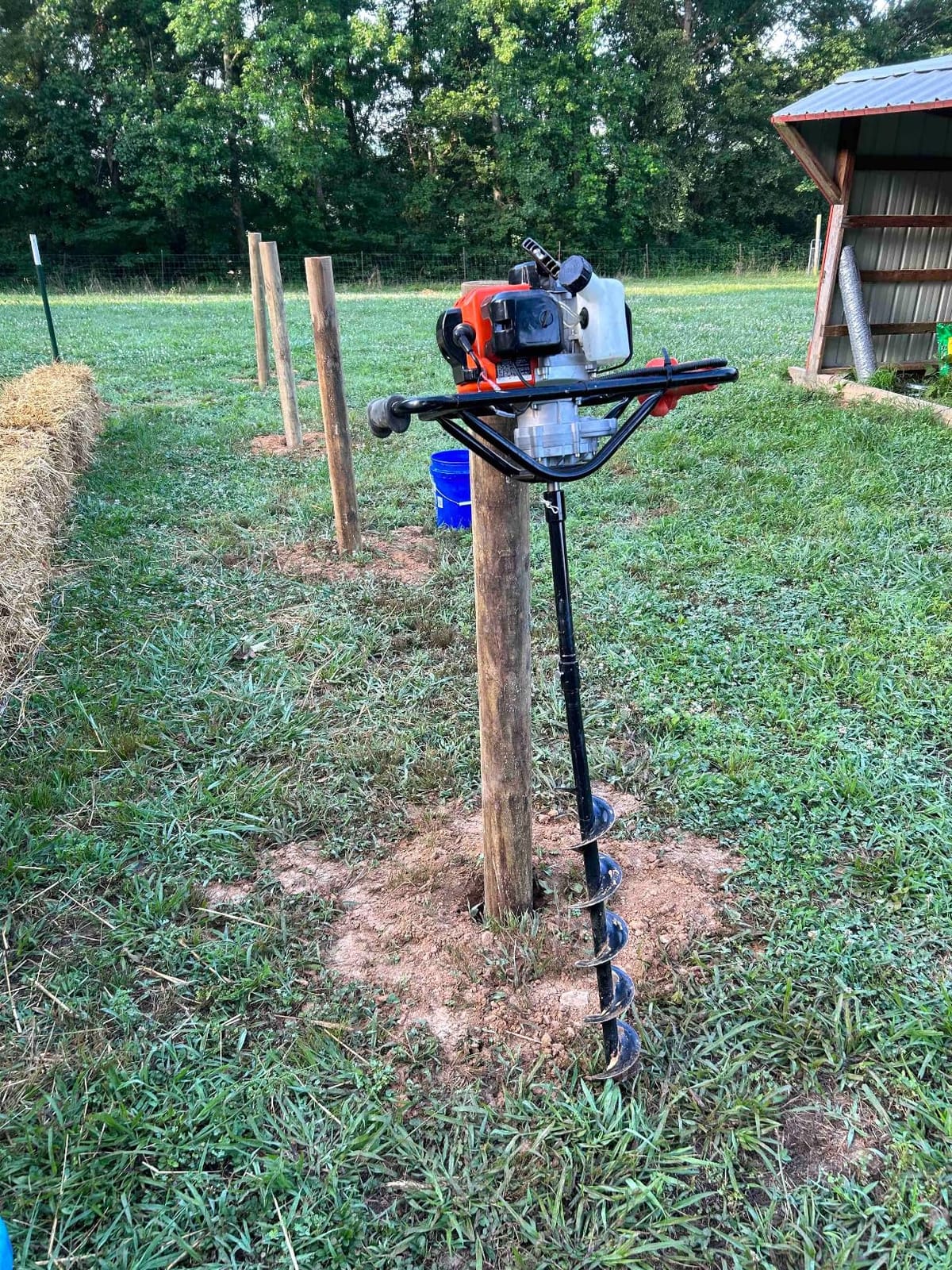 PROYAMA 54cc Post Hole Digger Gas Powered 2 Cycle Earth Auger, 5-Year Warranty Gear Box, 4 Drill Bits 4