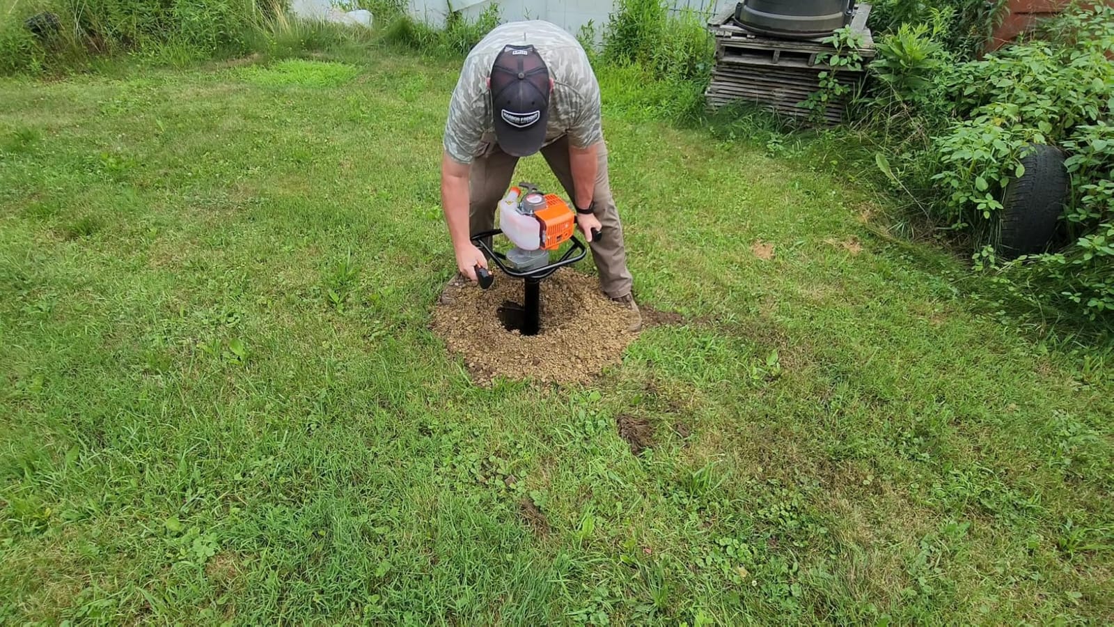 PROYAMA 54cc Post Hole Digger Gas Powered 2 Cycle Earth Auger, 5-Year Warranty Gear Box, 4 Drill Bits 4