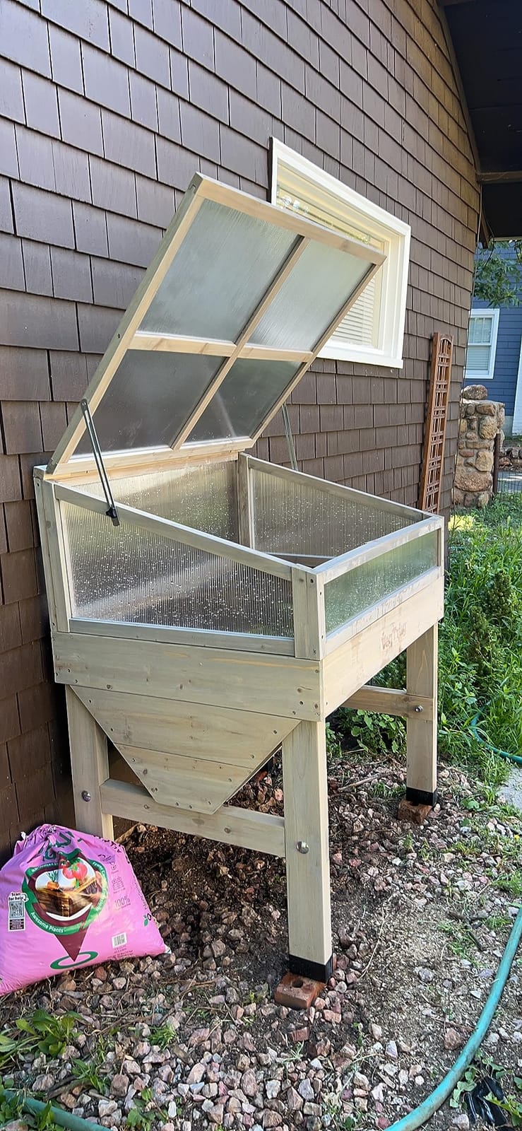 VegTrug Classic Cold Frame, Durable and Spacious Wooden Frame, Ideal Gardening Accessories, Gray Wash, 1m | Wood cold frame, frost protection, season extension, seedlings and vegetables customer photo 1
