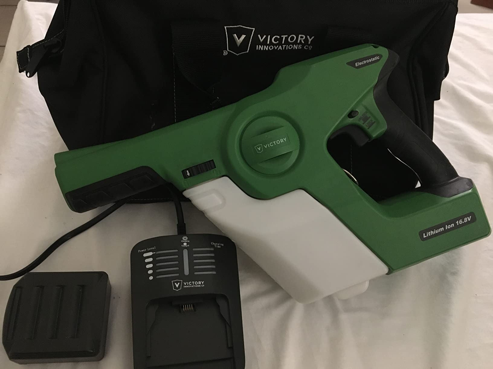 Victory Innovations Cordless Electrostatic Handheld Sprayer for Disinfectants and Sanitizers, 360° Coverage, 3-in-1 Nozzle, Easy Fill Tank Covers 2,800 Sq Ft, Green, 33.8 Fl Oz (Pack of 1), (VP200ESK) customer photo 1