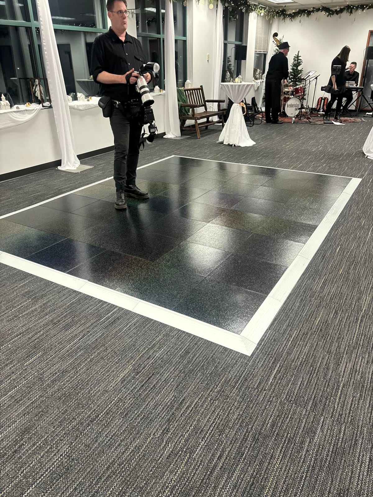 Commercial Dance Floor, Portable Tiles | Heavy-Duty Waterproof Plastic Tiles with Clips & Aluminum Edges, for Indoor Outdoor Parties, Events, Weddings, Receptions customer photo 1
