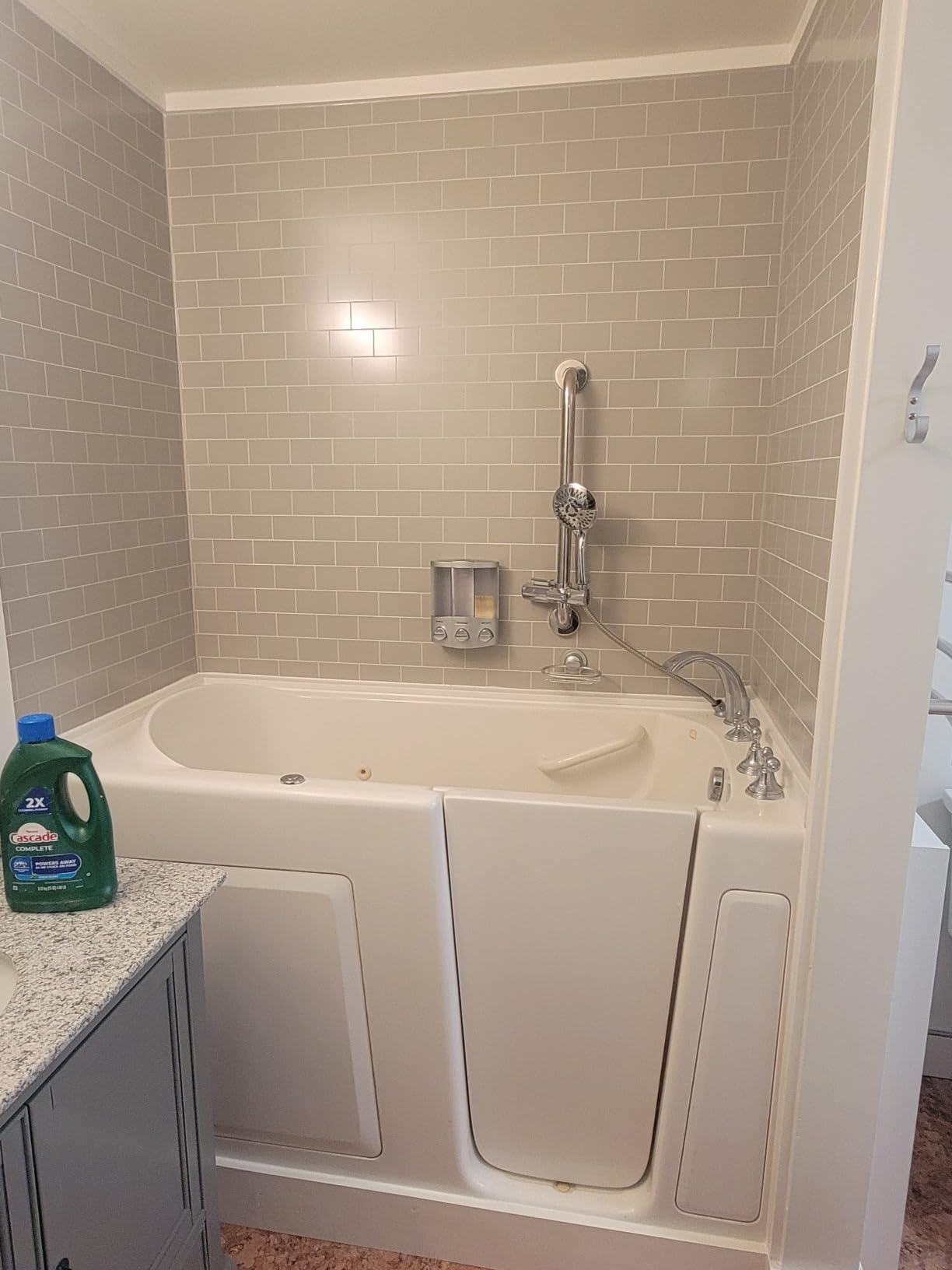 BRIGHT SHOWERS Stainless Steel Grab Bar Set - Includes Handheld Shower Head with Extra Long Hose, Shower Head and Hose Chrome Plated customer photo 1