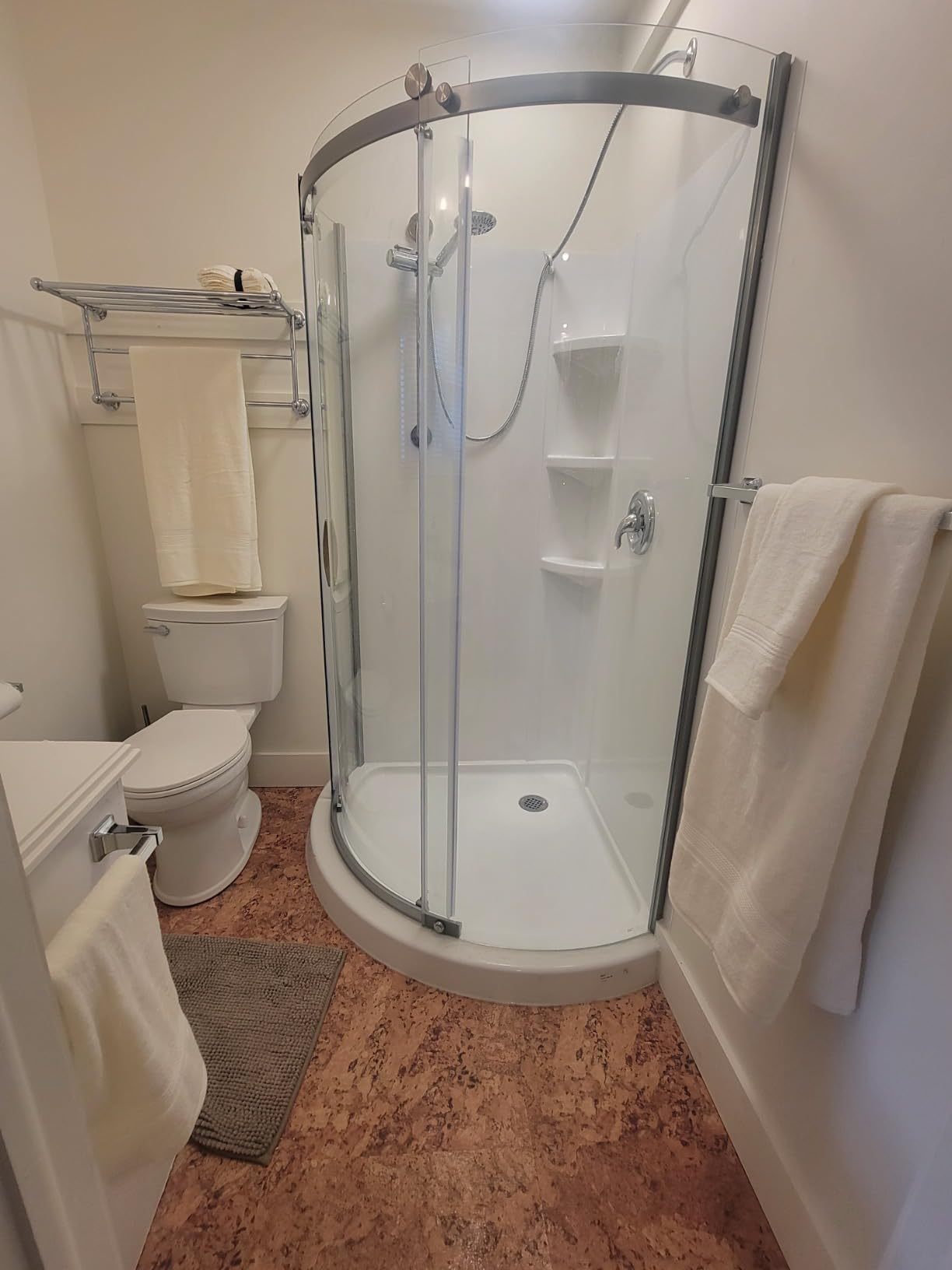BRIGHT SHOWERS Stainless Steel Grab Bar Set - Includes Handheld Shower Head with Extra Long Hose, Shower Head and Hose Chrome Plated customer photo 2