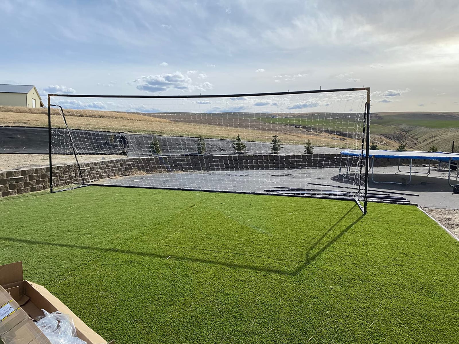 24 x 8 Ft. Regulation Size Soccer Goal w/Weatherproof HDPE Net. 50MM Diameter Industrial Grade Black Powder Coated Galvanized Steel. Portable 8x24 Foot Training Aid. ONE Year Warranty! customer photo 1