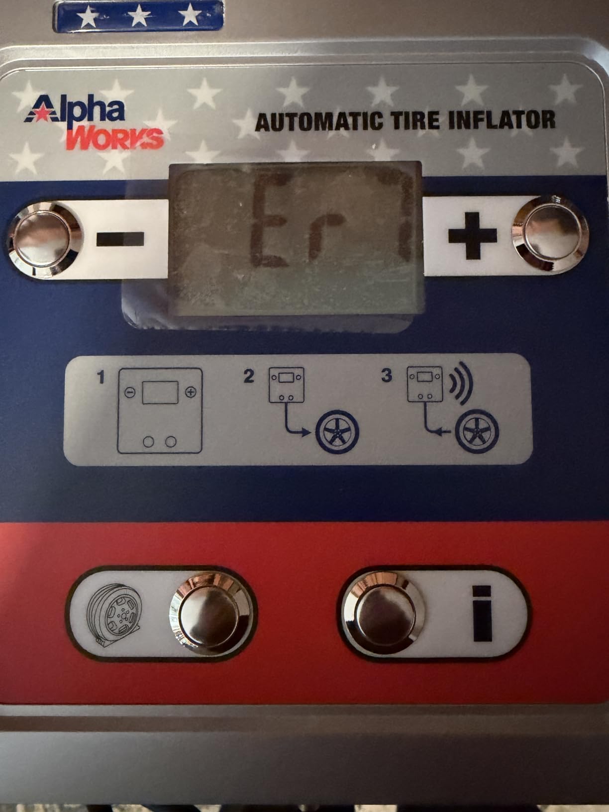 AlphaWorks Automatic Tire Inflator, LCD Gauge, 145 psi Max Pressure | steel construction; Digital tire inflator for shop air lines and tire service; wall-mount gauge supports fast pressure checks customer photo 1