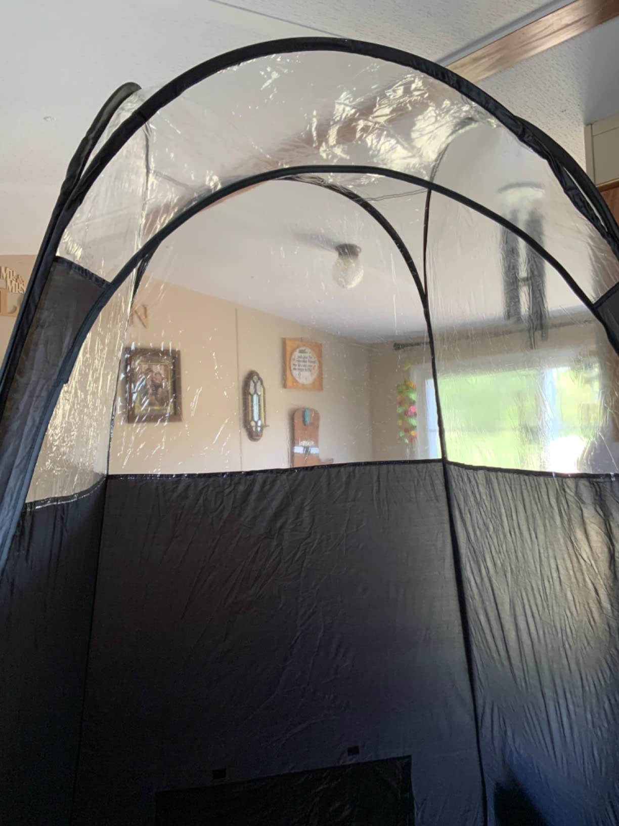 MineTan Spray Tan Folding Tent | Portable, Lightweight Pop Up Tanning Unit | Carry Bag, Black & 1/3 Clear | Designed - Professional Use, Mobile or Home Use customer photo 1