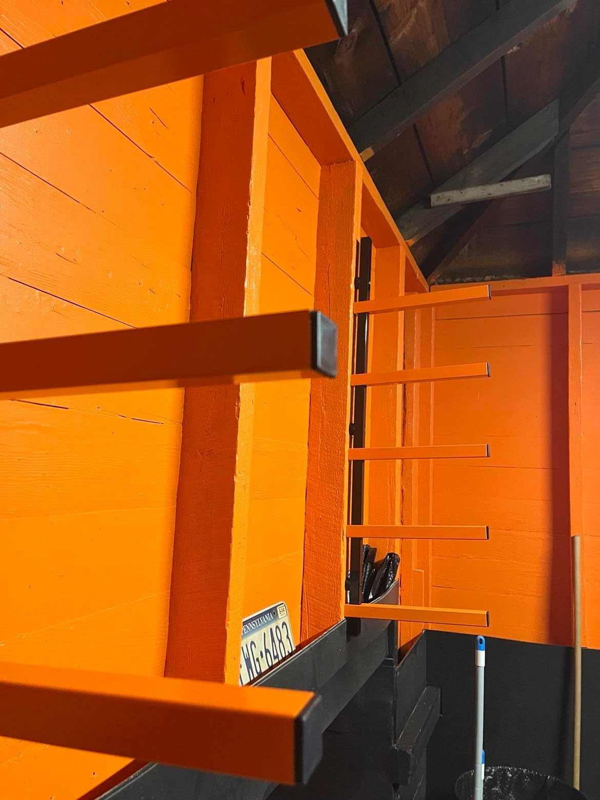 ECOTRIC Lumber Rack Wall Mount Wood Organizer Lumber Organizer - Heavy Duty | Metal 6 Levels Shelf Lumber Storage Rack Max 600 Lbs (1 Pack), Indoor & Outdoor Use - Orange customer photo 1
