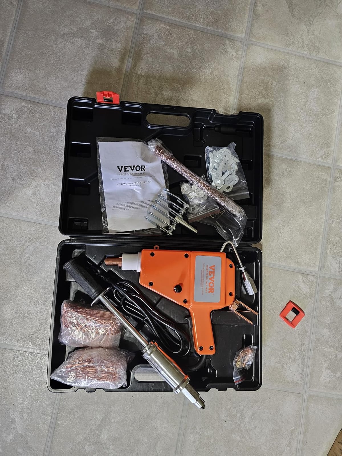 VEVOR Stud Welder Kit, 5500 Stud Welder Dent Repair Kit, 800VA Spot Welder Stud, 110V Welder Stud Kit, Stud Gun Dent Puller Kit with Complete Accessories, Dent Welder Repair for Auto Body Repairing customer photo 1
