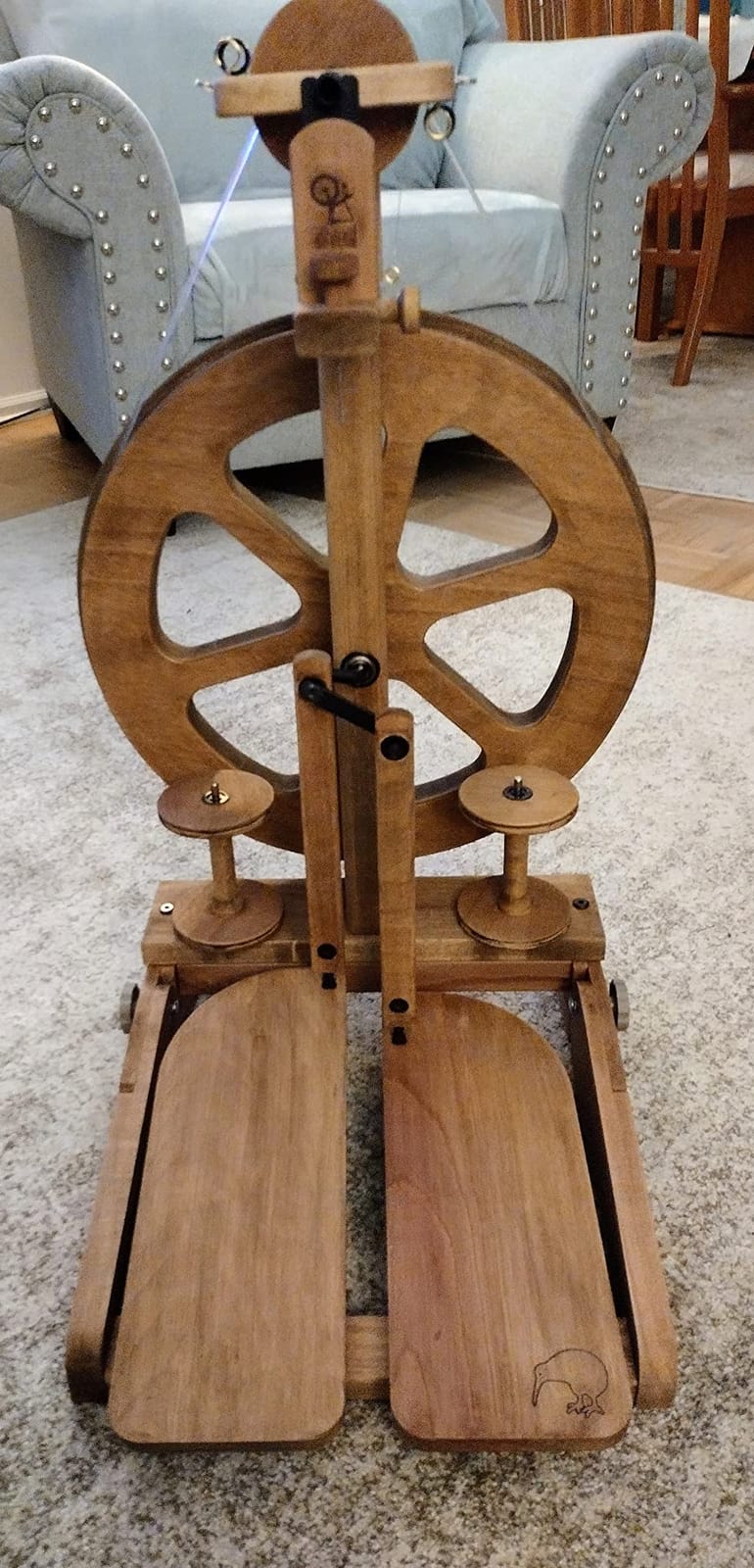 Ashford Kiwi 3 Spinning Wheel - Folding, Compact - Silver Beach Hardwood - Light Brown customer photo 2