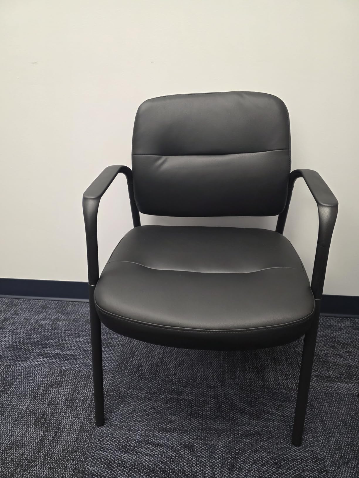 Devoko Waiting Room Office Reception Chairs Executive Leather Guest Chairs with Armrest Ergonomic Upholstered Lumbar Support Side Chairs (2 Pack) customer photo 2