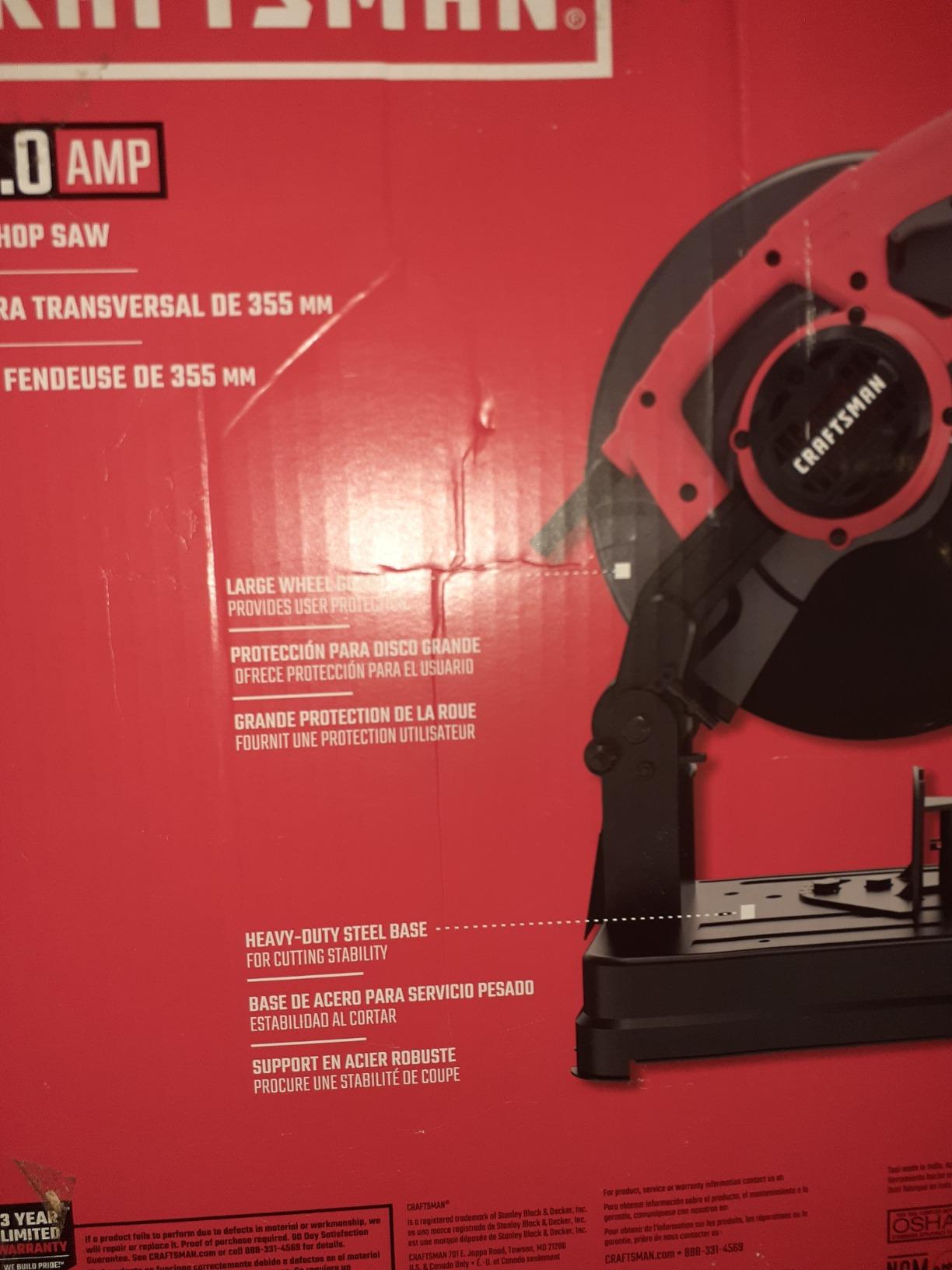CRAFTSMAN Chop Saw, 14 inch, 15 Amp, Corded (CMEM2500) customer photo 2