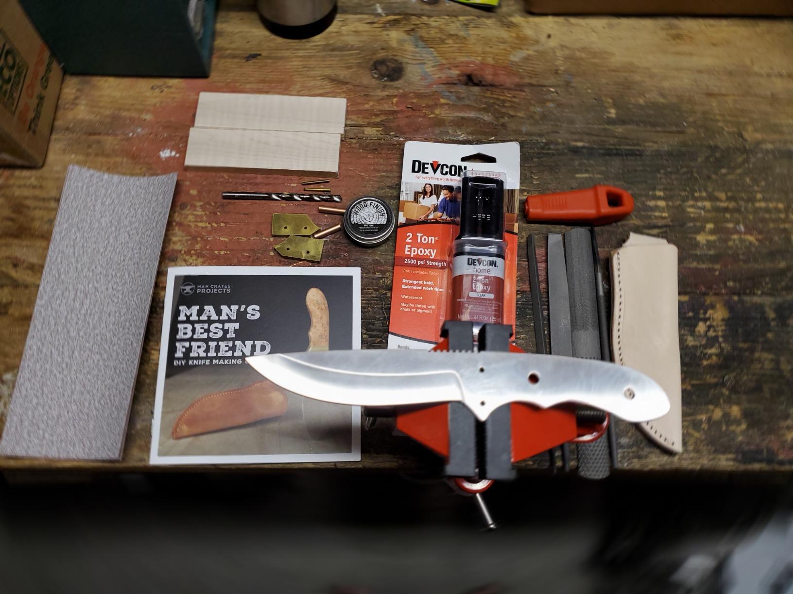 Man Crates Knife Making Kit, DIY Knife Crafting Gift Set for Men, Dad | Woodworking Project, Handmade Gift, Outdoor Hobby, Camping, Survival, Father's Day, Craftsmen & DIY Enthusiasts customer photo 2