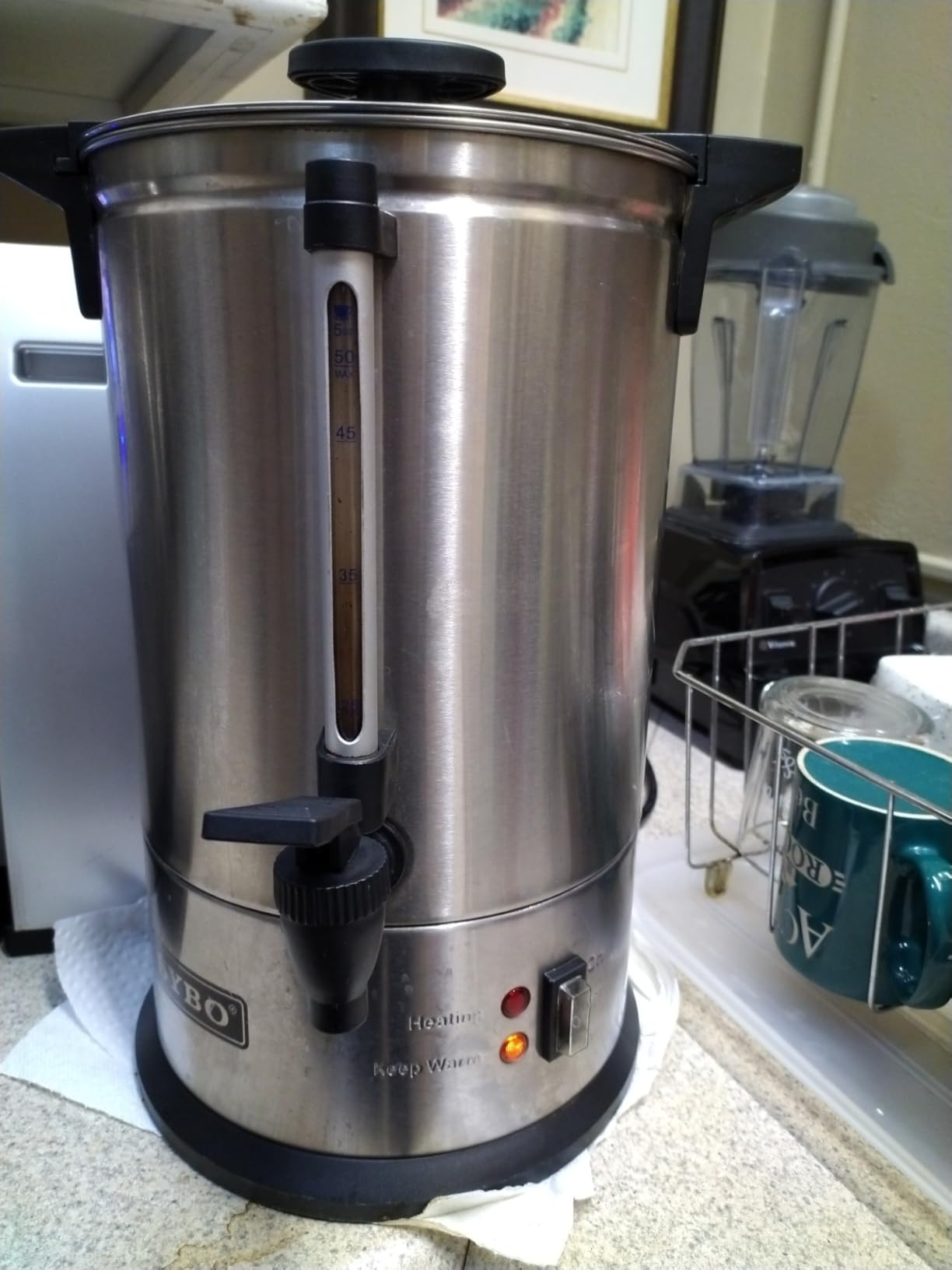 SYBO SR-CP-50B Commercial Grade Stainless Steel Percolate Coffee Maker Hot Water Urn for Catering, 50-Cup 8 L customer photo 2