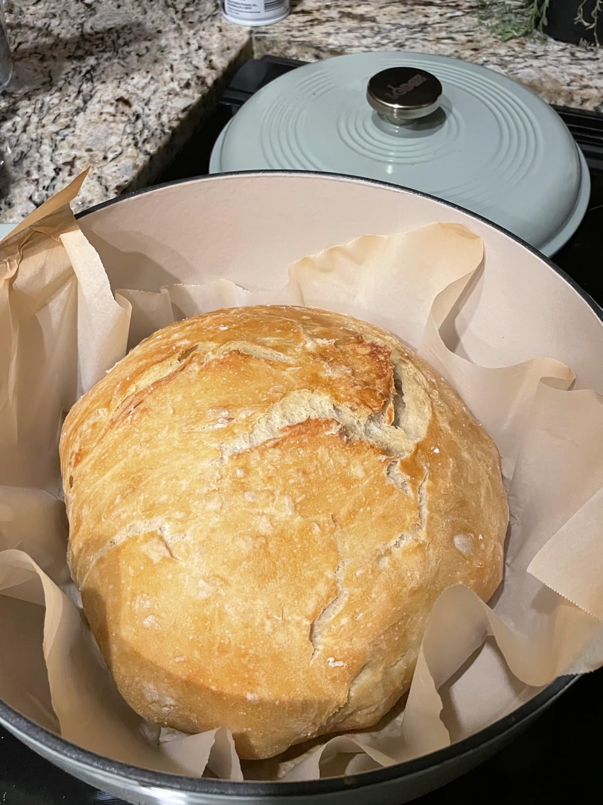 Lodge Essential Enamel Cast Iron Dutch Oven 6 Quarts - Perfect for Bread Baking, Braising, Marinating & Slow Cooking, Features Moisture-Sealing Lid & Dual Handles, Kitchen Essentials, Sandalwood customer photo 1