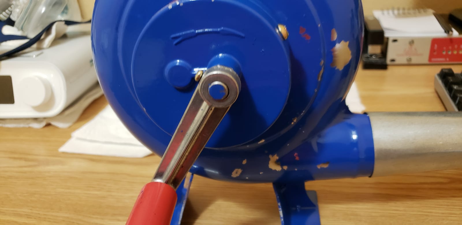 LINJIN Hand Crank Blacksmith Forge Blower Iron Gear Popcorn Fan Manual Fan, Cooking Manual BBQ Air Blower customer photo 1