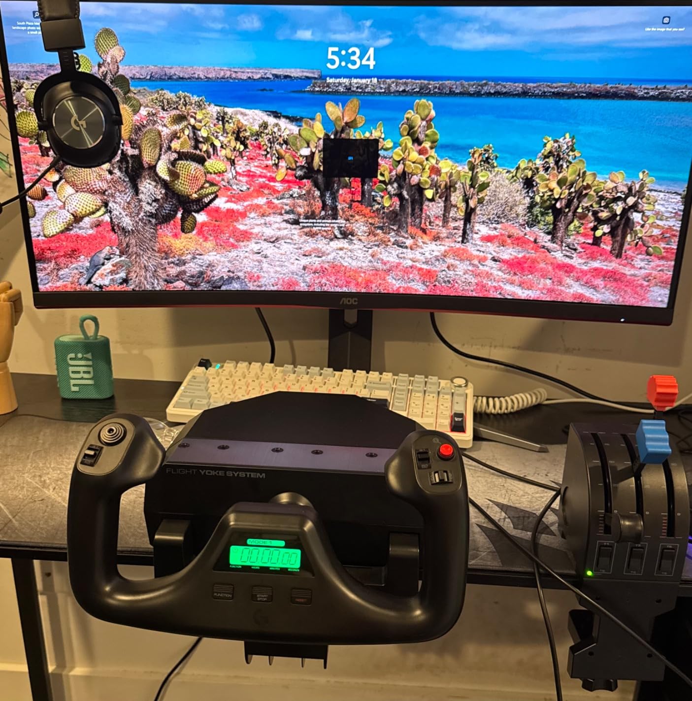 Logitech G PRO Flight Yoke System Professional Simulation - Black | Professional simulation, 3 modes, 75 programmable controls, configurable knobs, USB connection customer photo 1