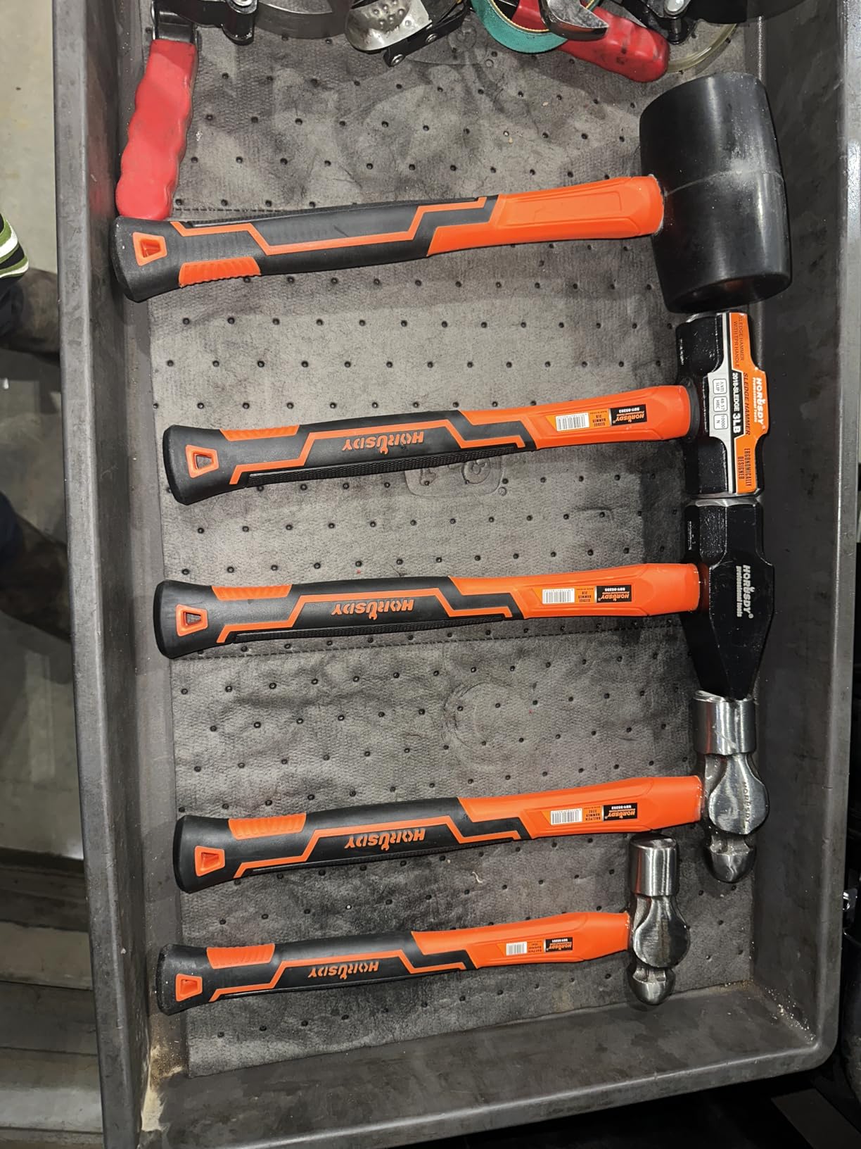 HORUSDY 5-Piece Hammer Set, 16oz and 32oz Ball Pein Hammers, 32oz Rubber Mallet, 3lb Sledge, 3lb Cross Pein Hammer customer photo 2