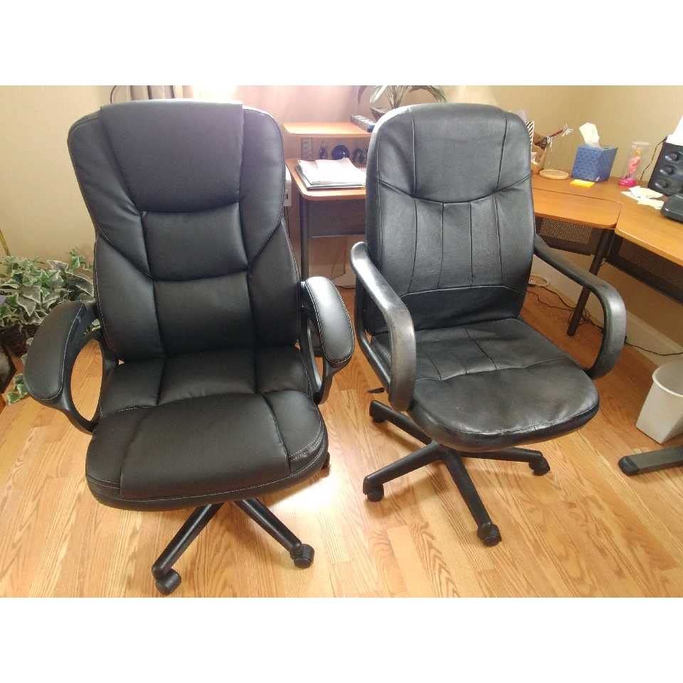 Furmax Office Executive Chair High Back Adjustable Managerial Home Desk Chair, Swivel Computer PU Leather Chair with Lumbar Support (1, Black) customer photo 1