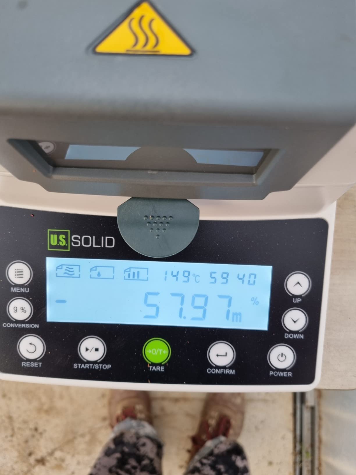 U.S. Solid Halogen Moisture Analyzer - 110g Capacity, 5mg/0.1% Readability, 40-199°C Drying Range, 90 mm Pan with 50 Dishes, Moisture Balance with RS232 for Food, Grain, Chemical & Laboratory Testing customer photo 2
