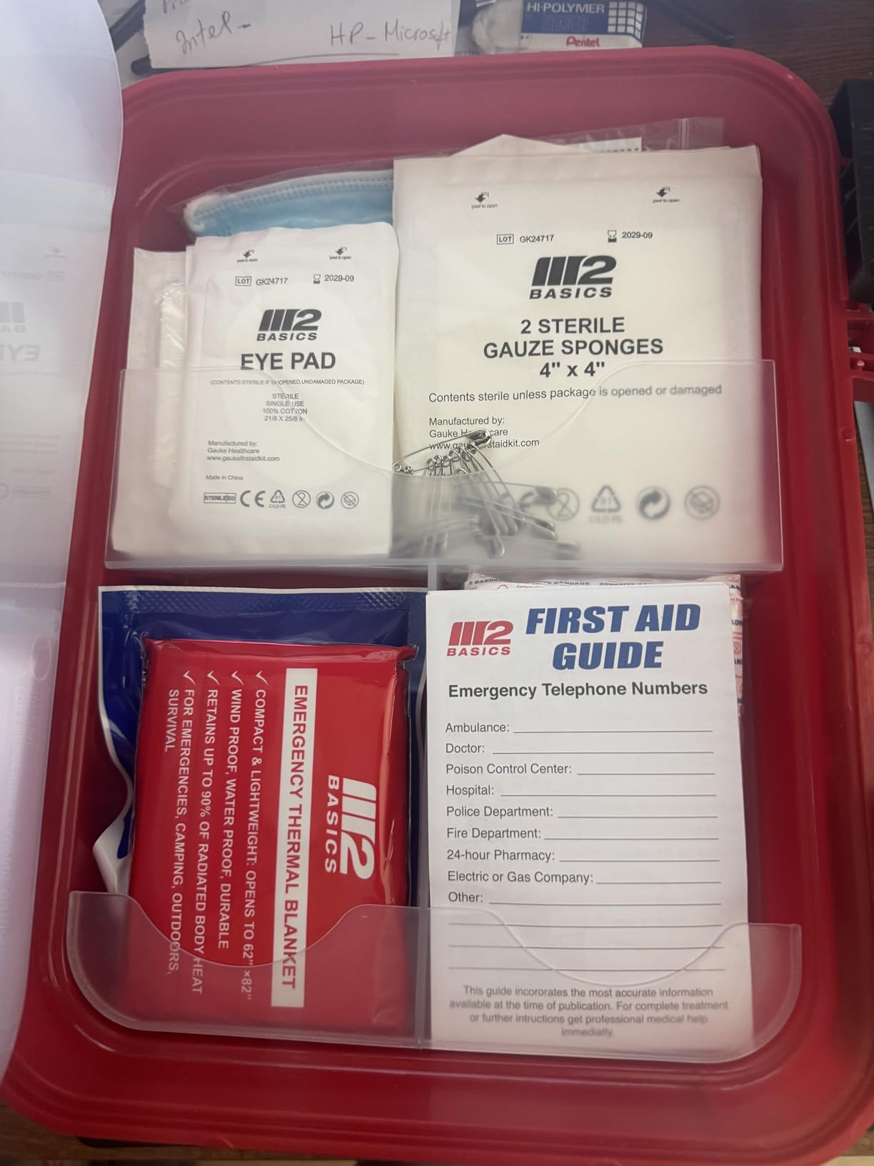 M2 BASICS 350 Piece Professional Wall-Mount First Aid Kit, Home, Business | Dual-Layer Hard Case, Office, Warehouse, Jobsite, Garage, Vehicle, Workplace Safety, Classroom And Emergency Readiness customer photo 1