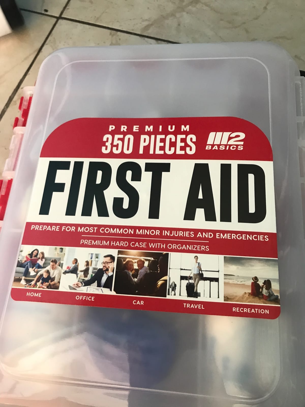 M2 BASICS 350 Piece Professional Wall-Mount First Aid Kit, Home, Business | Dual-Layer Hard Case, Office, Warehouse, Jobsite, Garage, Vehicle, Workplace Safety, Classroom And Emergency Readiness customer photo 2