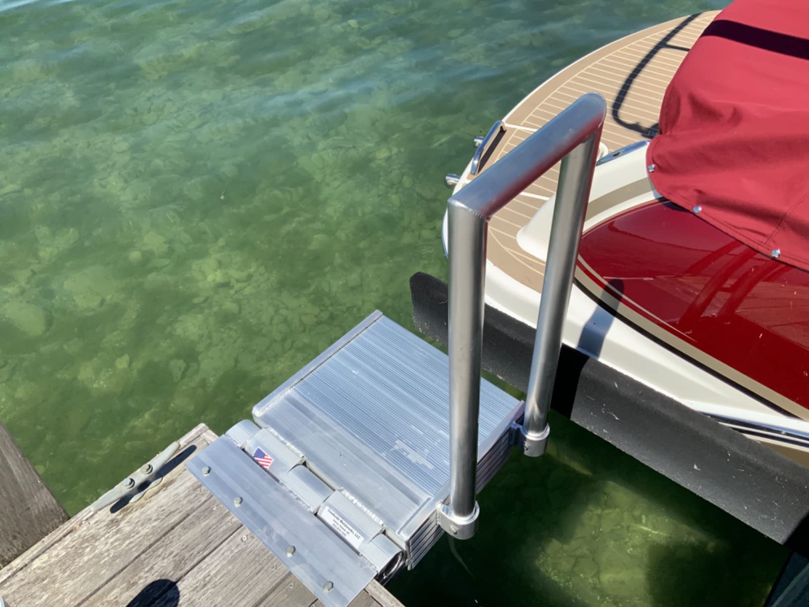 Folding Boat Boarding Platform Dock Step Dock Extension Ramp for Boat Lifts, Silver, Modern Aluminum customer photo 2