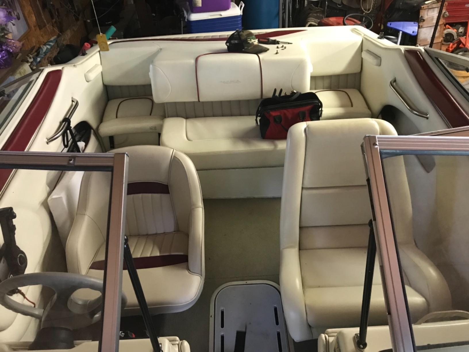Seamander Boat Captains Chair,Pontoon Boat Seat, Integral Rotomolded Frame, Premium EPDM Foam Material,Marine Grade Vinyl, 5x5 or 5x12 inch Mounting Pattern (Grey/Burgundy) customer photo 1