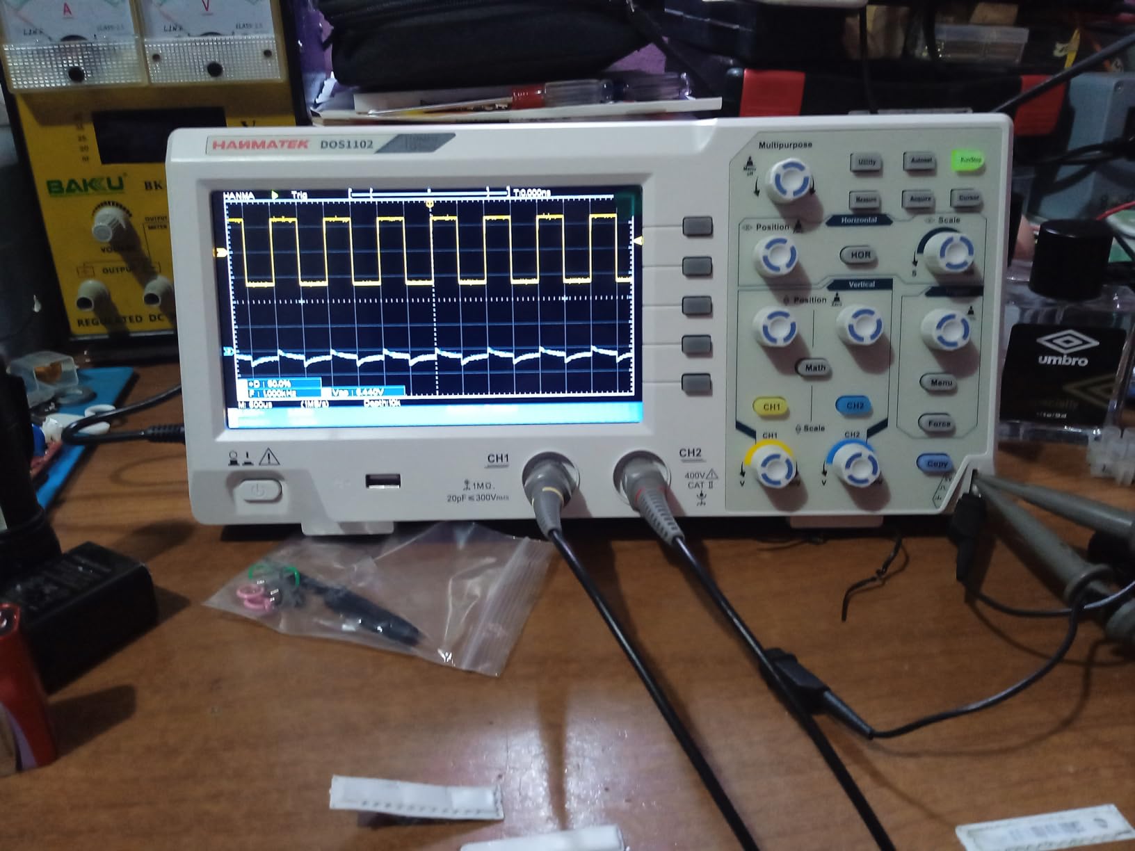 HANMATEK 110mhz Bandwidth DOS1102 Digital Oscilloscope with 2 Channels and Screen 7 inch, TFT-LCD Display customer photo 2