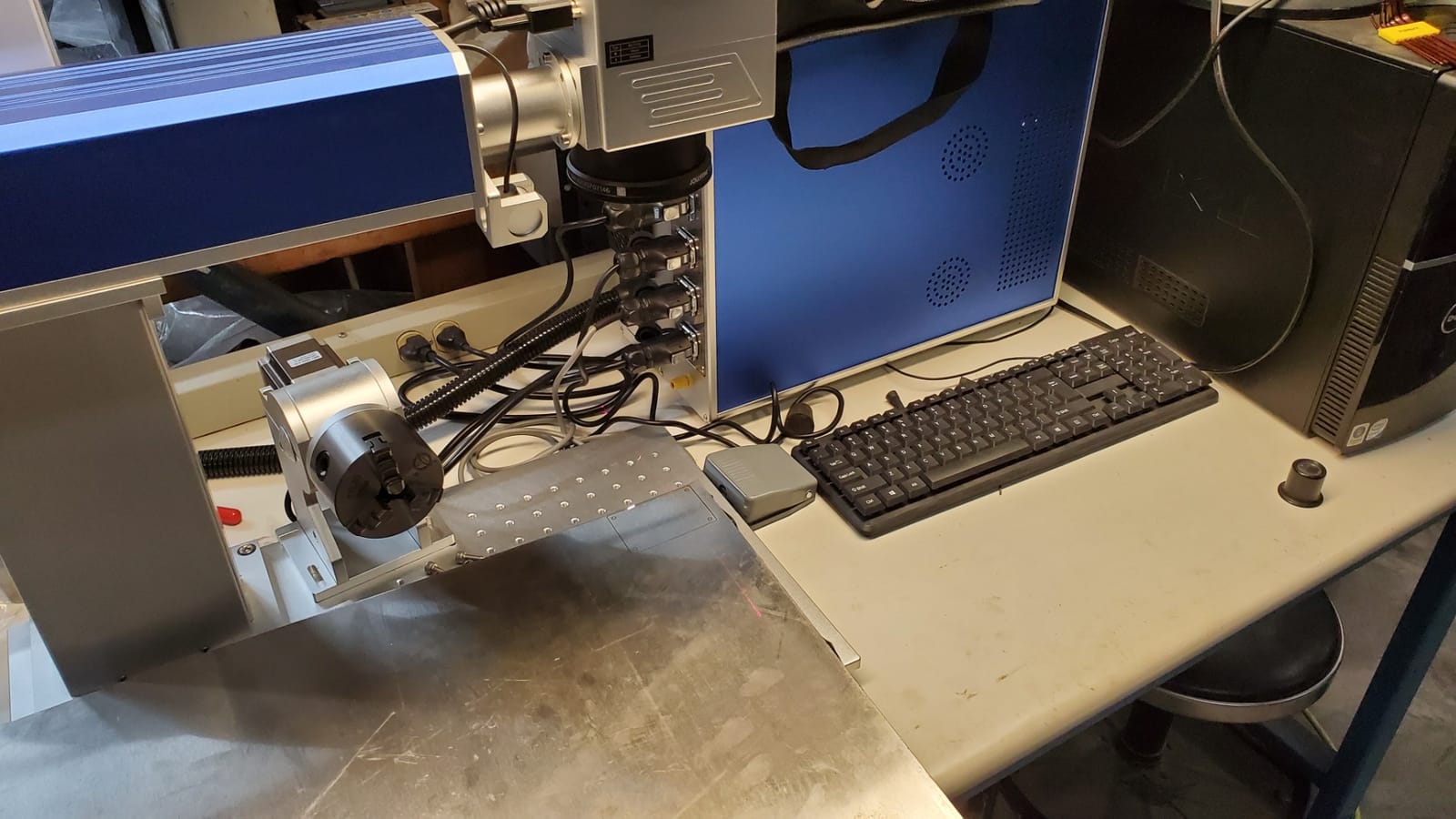 US Stock 50W JPT Fiber Laser Engraver Machine Fiber Laser Marking Machine Engraving Machine 175x175mm Lens with Rotary Axis Compatible with Lightburn Class II Laser 0.874 mW FDA customer photo 1