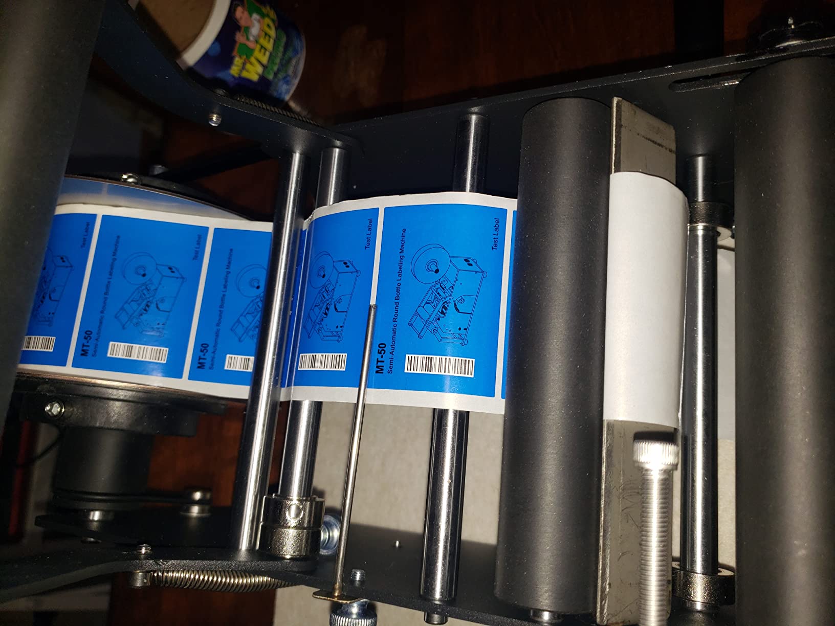 ZONEPACK Manual Round Bottle Labeling Machine Sticker Label Applicator | Upgraded top pressing roller ensures smooth bubble-free labeling. Fits glass, PET & metal jars for small businesses. customer photo 2
