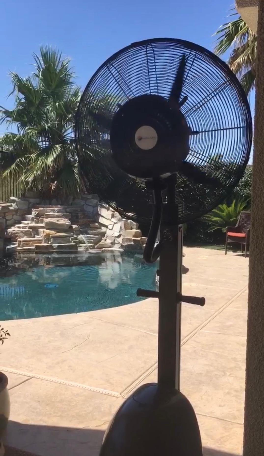 Cool-Off 10 Gallon water tank Tropic Breeze Portable Misting Fan with 90 Degree Oscillation (Midnight Black) customer photo 2